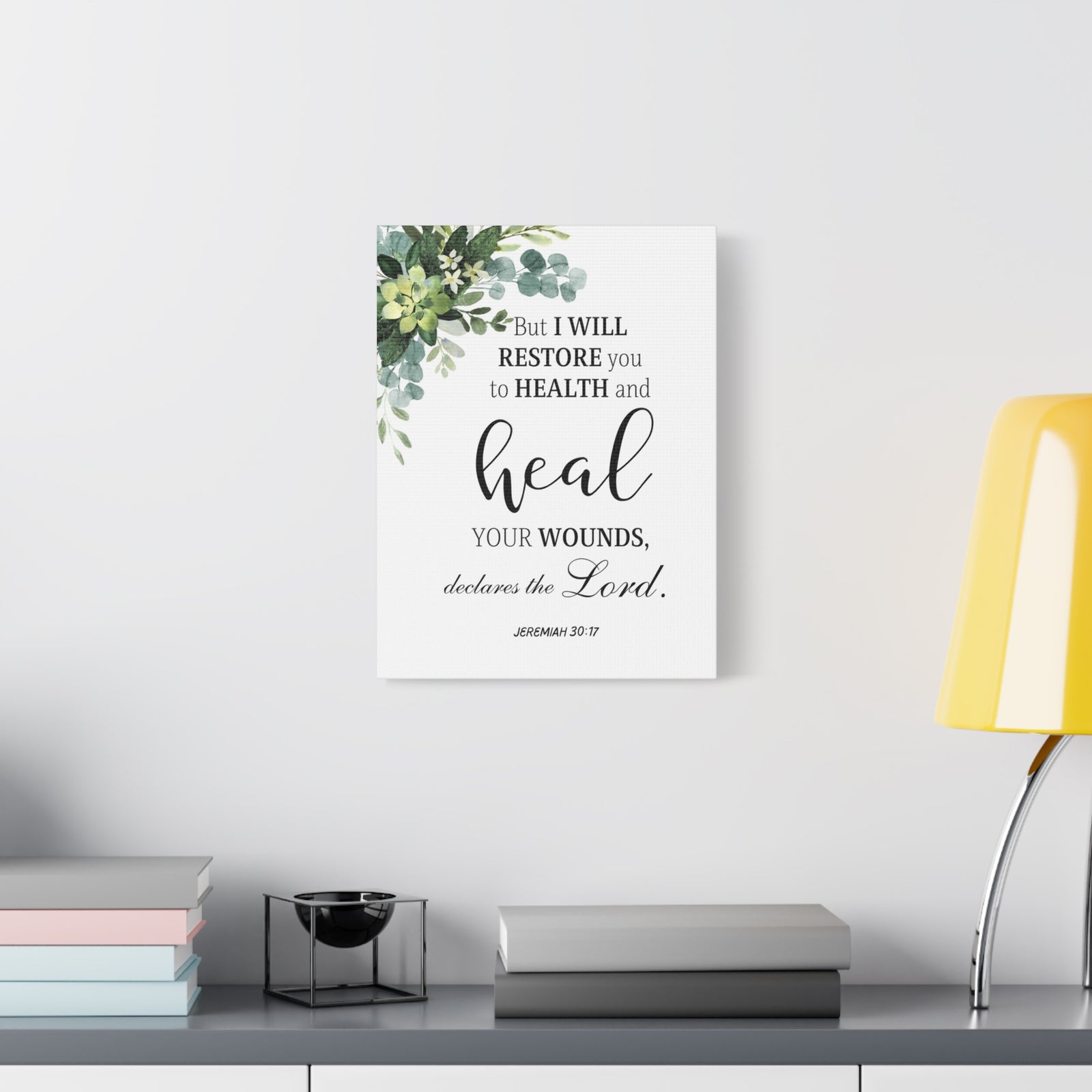 Scripture Walls Jeremiah 30:17 I Will Restore You Bible Verse Canvas Christian Wall Art Ready to Hang Unframed-Express Your Love Gifts