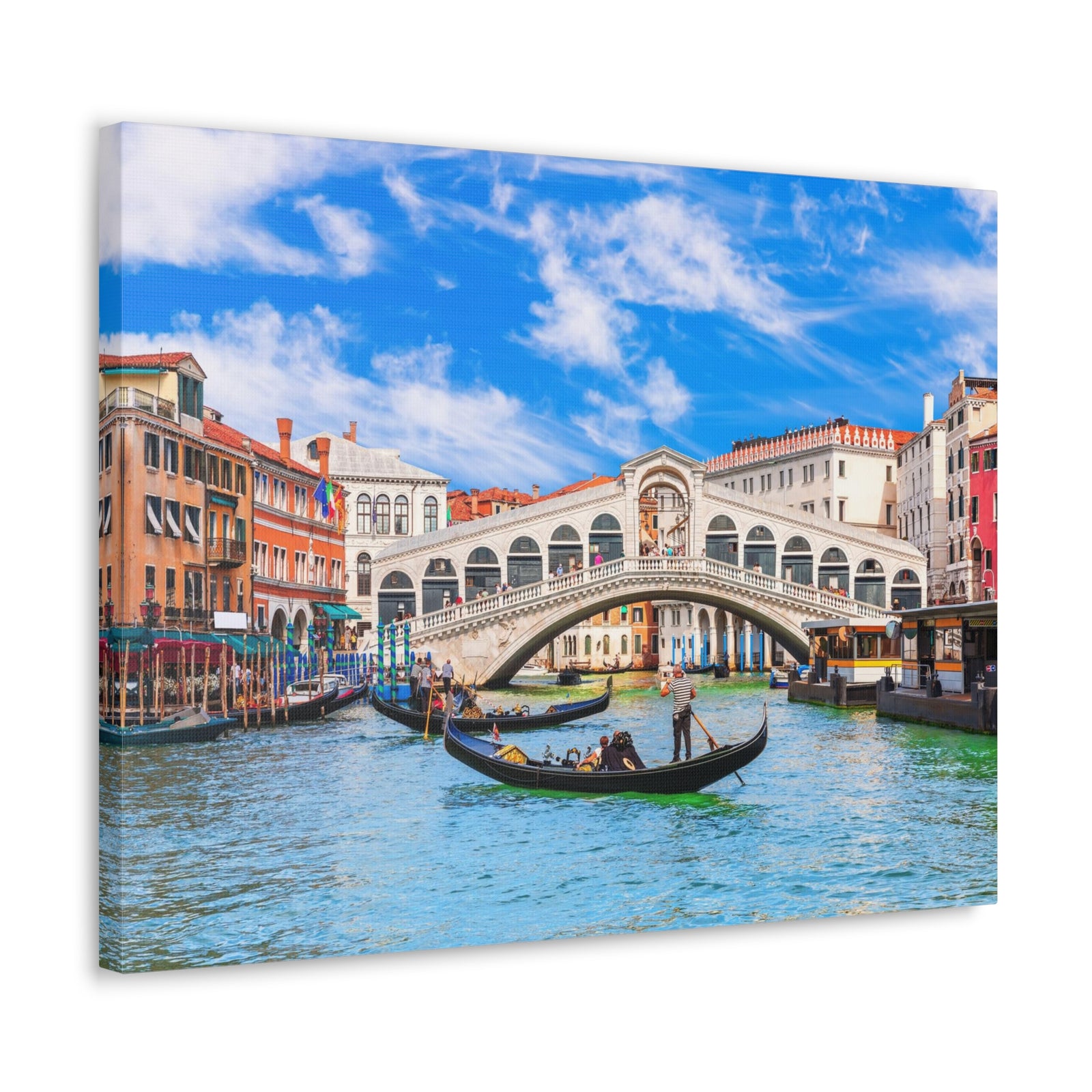 Rialto Bridge Venice Modern Multicolor Scenic Nature Photography Canvas Home Office Decor Ready to Hang-Express Your Love Gifts
