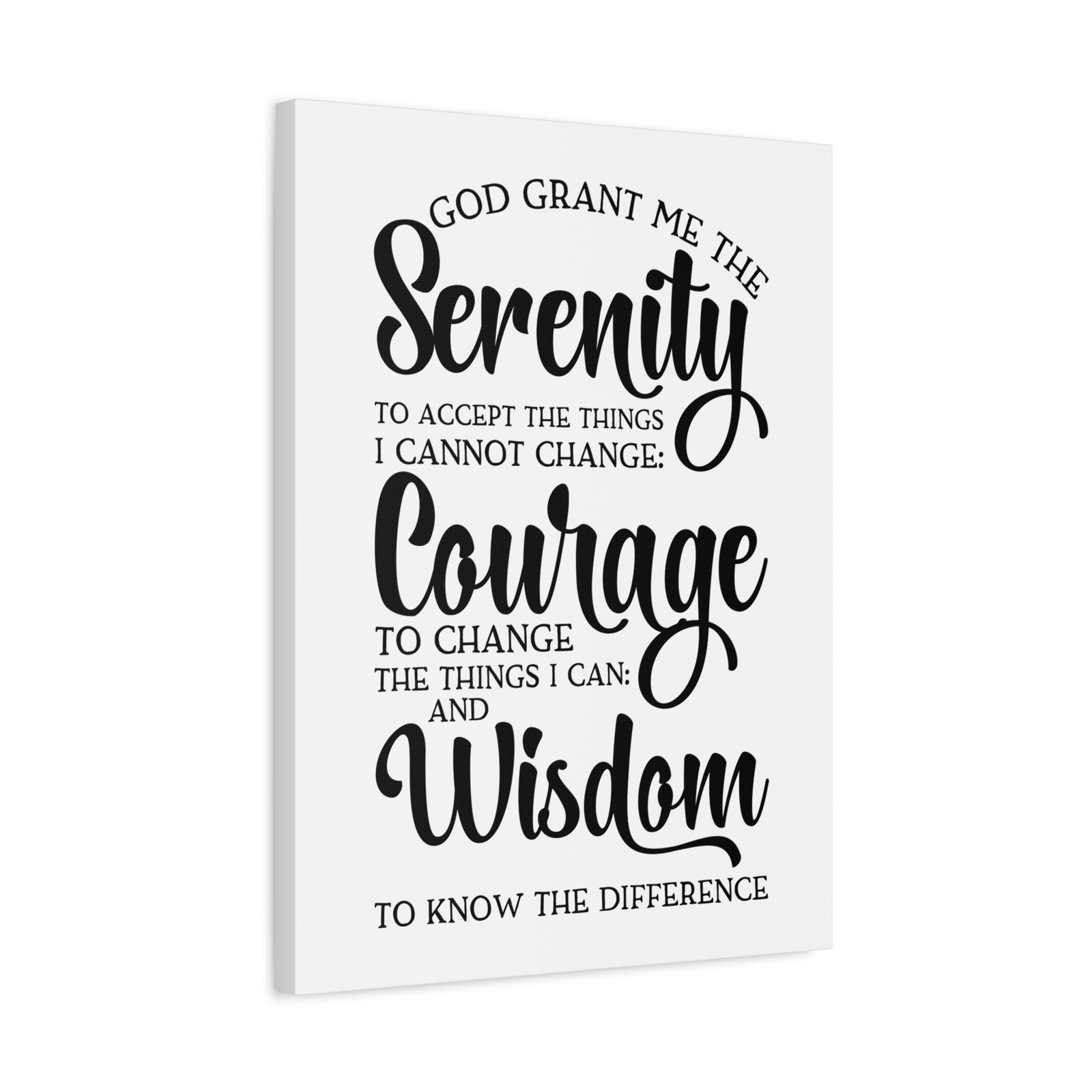 Scripture Canvas Serenity, Courage, Wisdom Psalm 27:14 Christian Wall Art Print Ready to Hang-Express Your Love Gifts