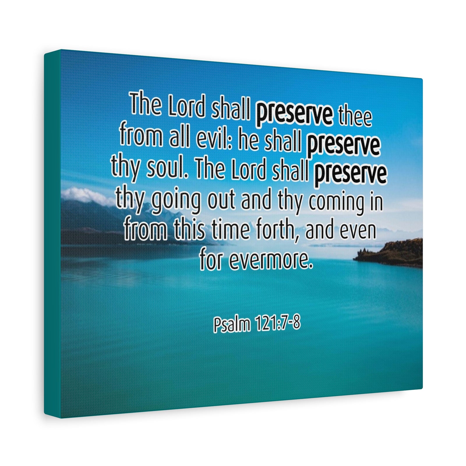 Scripture Canvas Lord Shall Preserve Psalm 121:7-8 Christian Wall Art Bible Verse Print Ready to Hang-Express Your Love Gifts