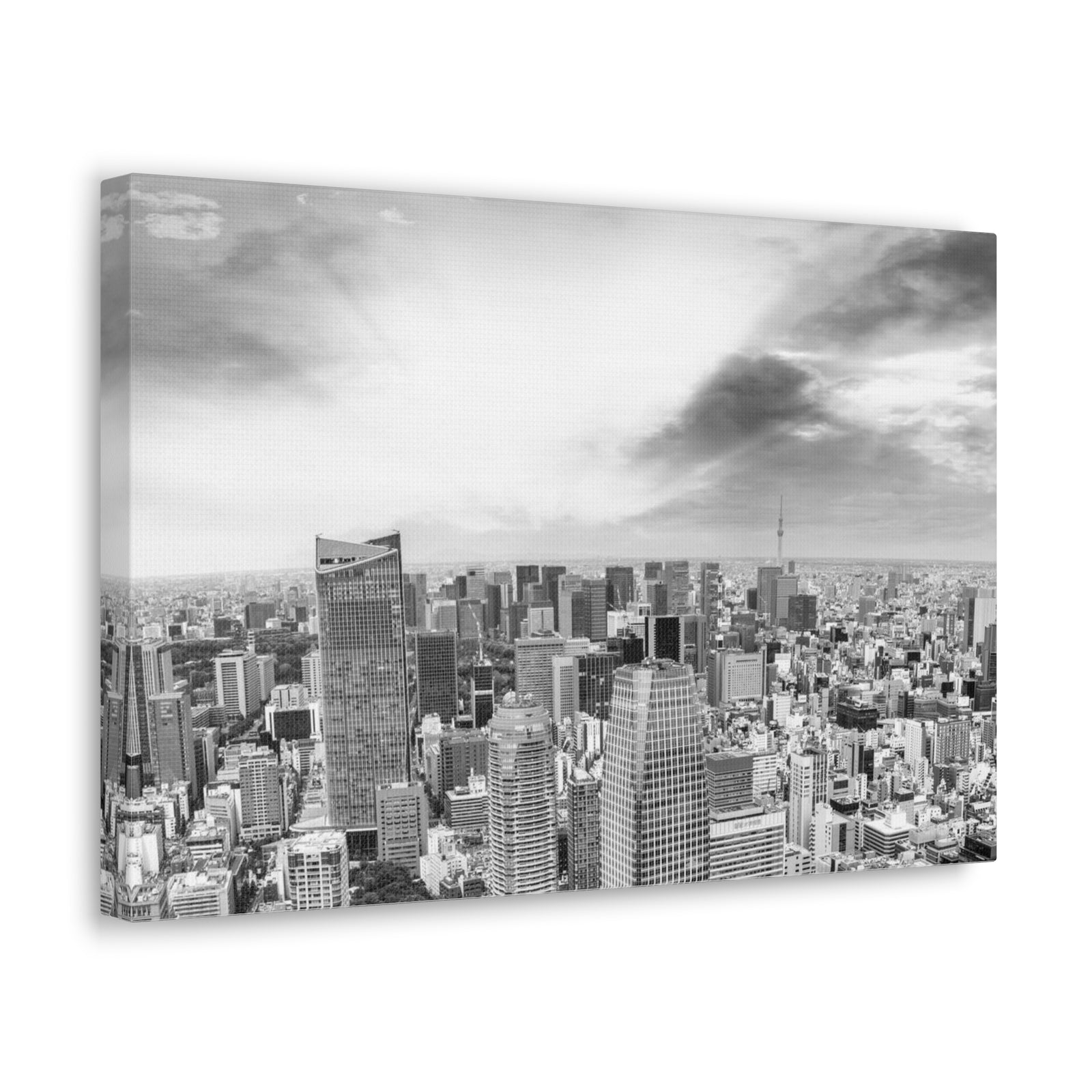 Tokyo Black And White Skyline Canvas Artwork High-Quality Breathtaking Stunning Cityscape for Home Decor Ready to Hang-Express Your Love Gifts