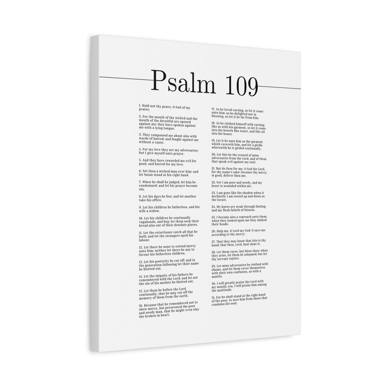 Scripture Canvas O God Of My Praise Psalm 109 Christian Wall Art Bible Verse Print Ready to Hang-Express Your Love Gifts