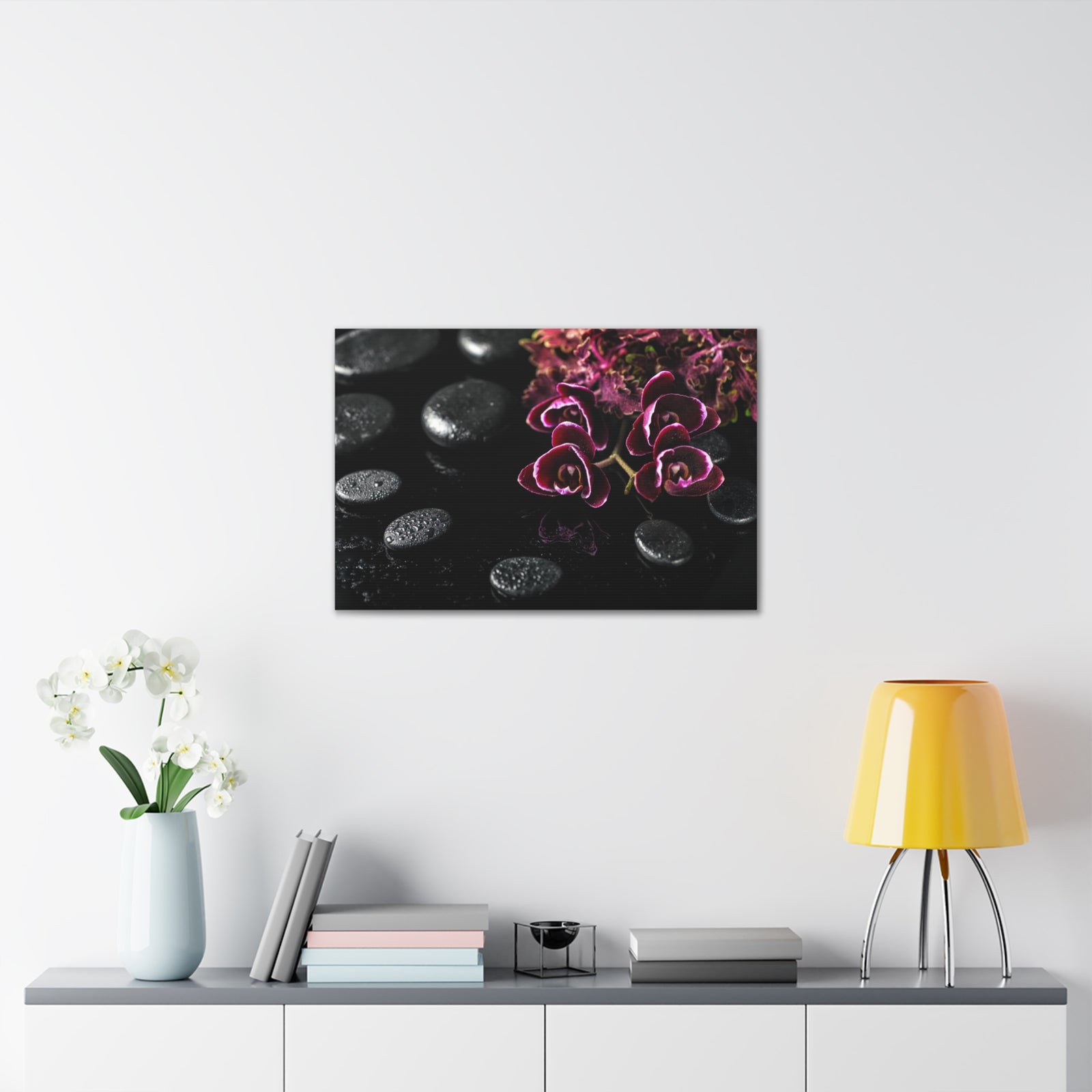 Dark Cherry Orchid Forest Floral Nature Photography Canvas Wall Art for Home Decor Ready-to-Hang-Express Your Love Gifts