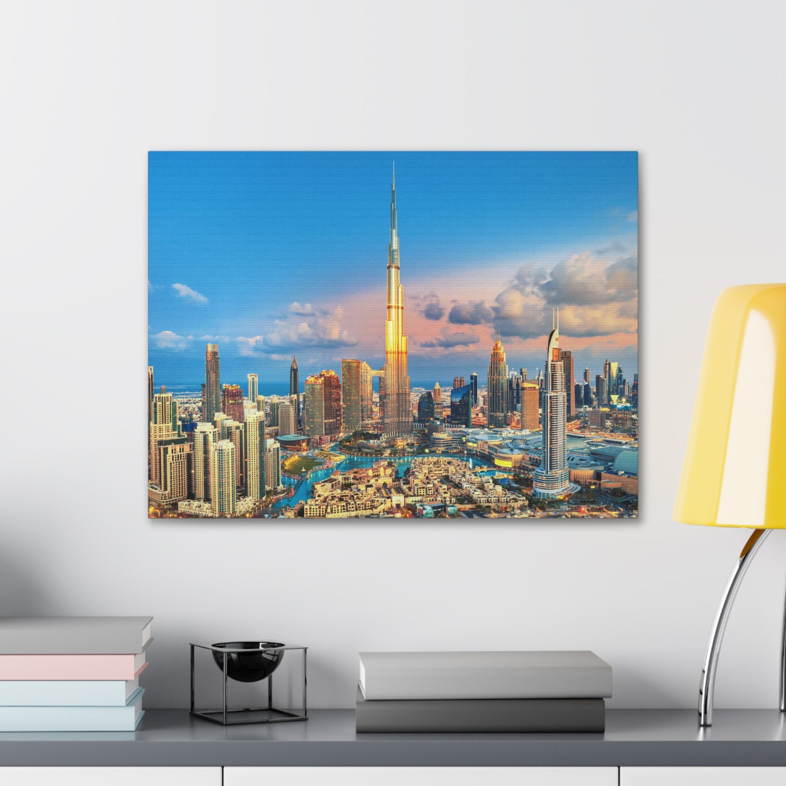 Dubai Daytime Skyline Canvas Artwork High-Quality Breathtaking Stunning Cityscape for Home Decor Ready to Hang-Express Your Love Gifts