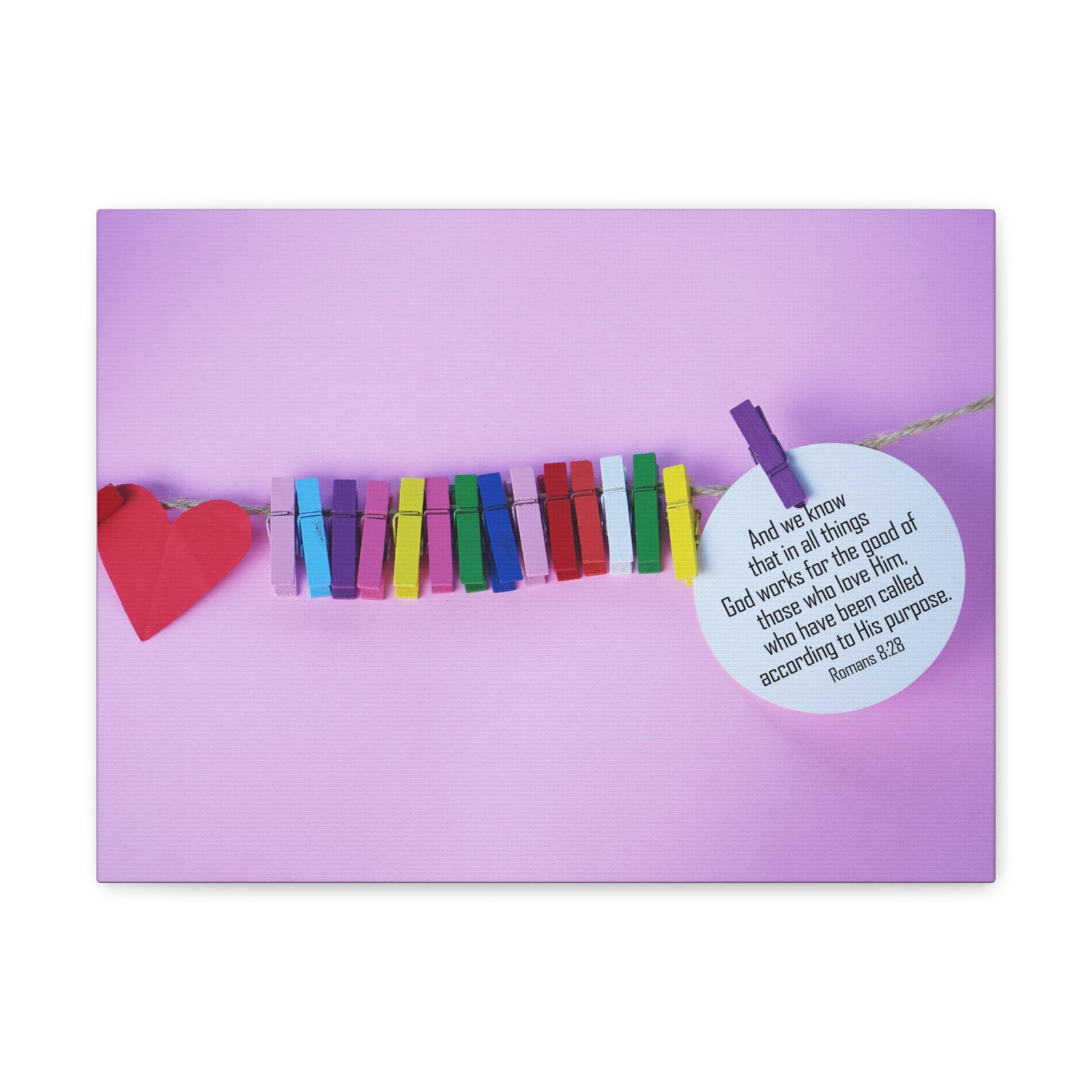 Scripture Walls His Purpose Romans 8:28 Bible Verse Canvas Christian Wall Art Ready to Hang-Express Your Love Gifts