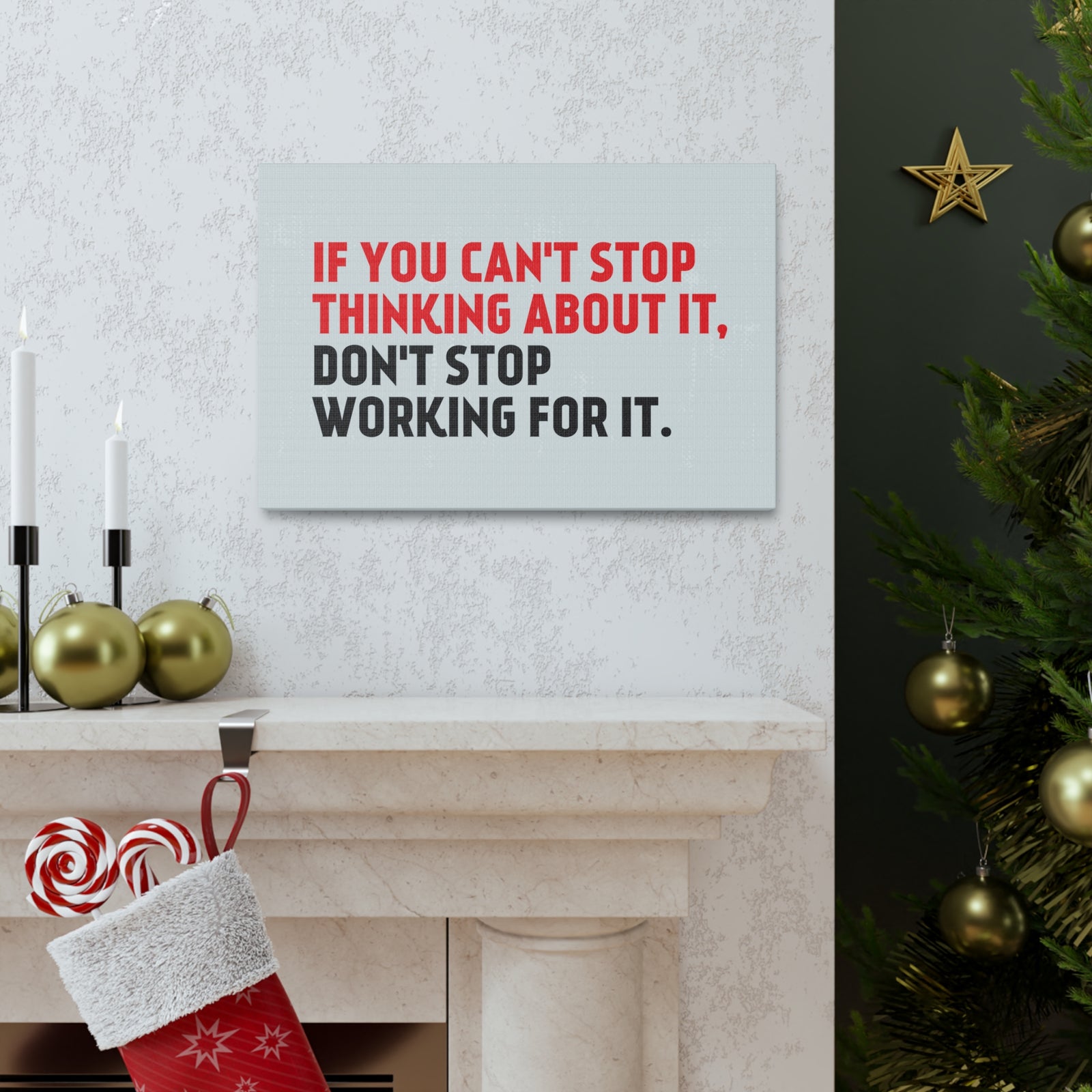 Inspirational Wall Art Thinking About It Motivation Wall Decor for Home Office Gym Inspiring Success Quote Print Ready to Hang-Express Your Love Gifts