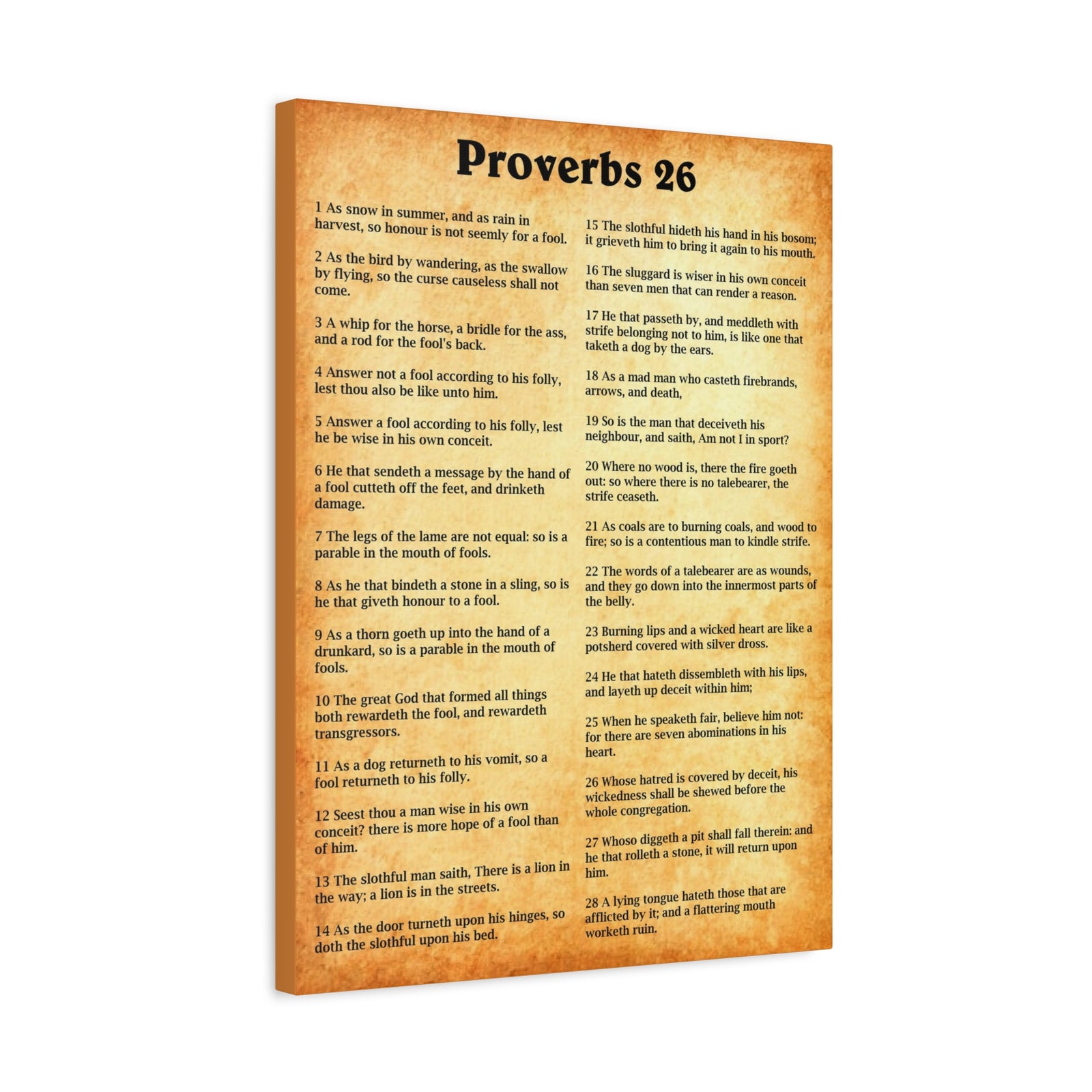 Scripture Walls Proverbs Chapter 26 Gold Bible Canvas Christian Wall Art Ready to Hang Unframed-Express Your Love Gifts