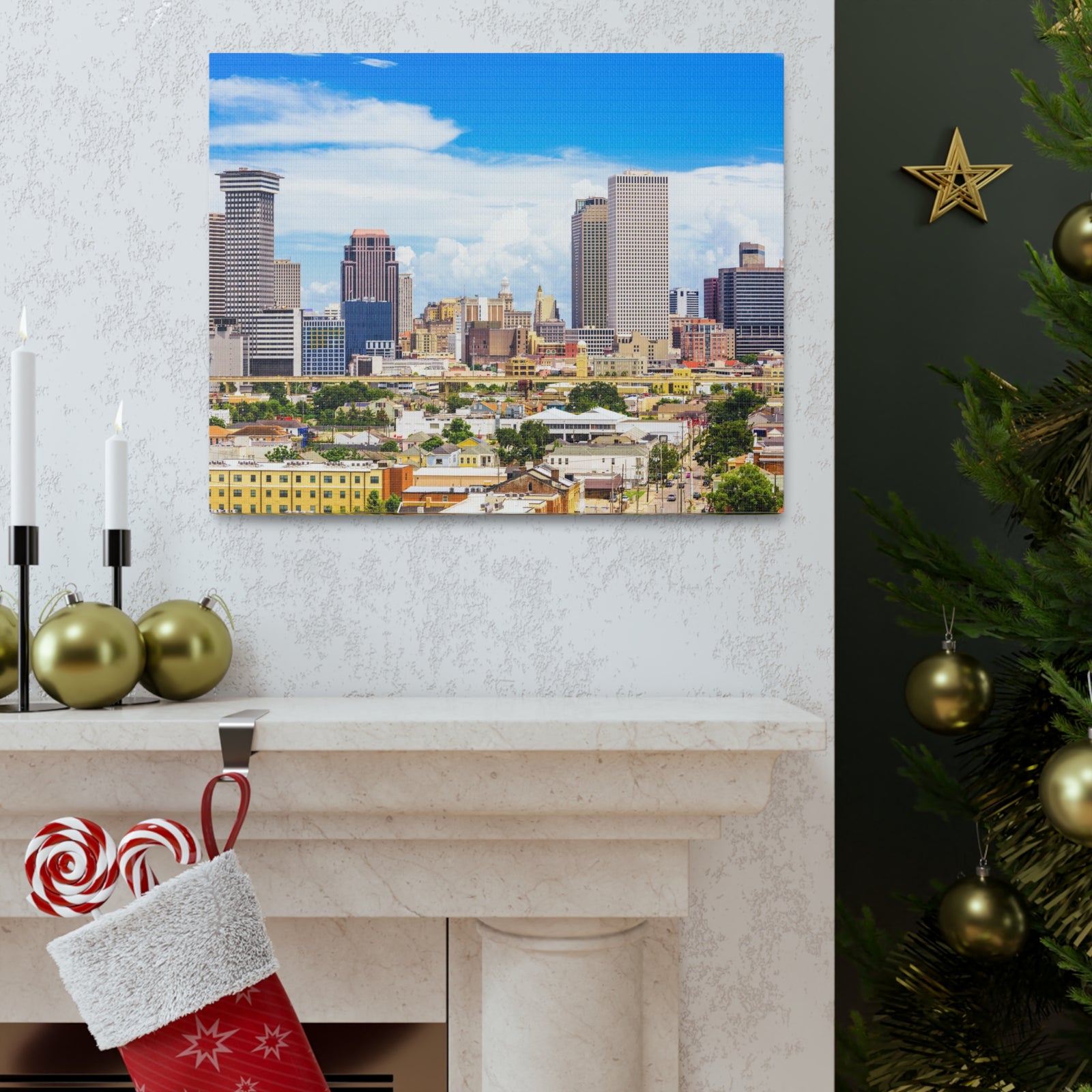 New Orleans Daytime Skyline Canvas Artwork High-Quality Breathtaking Stunning Cityscape for Home Decor Ready to Hang-Express Your Love Gifts