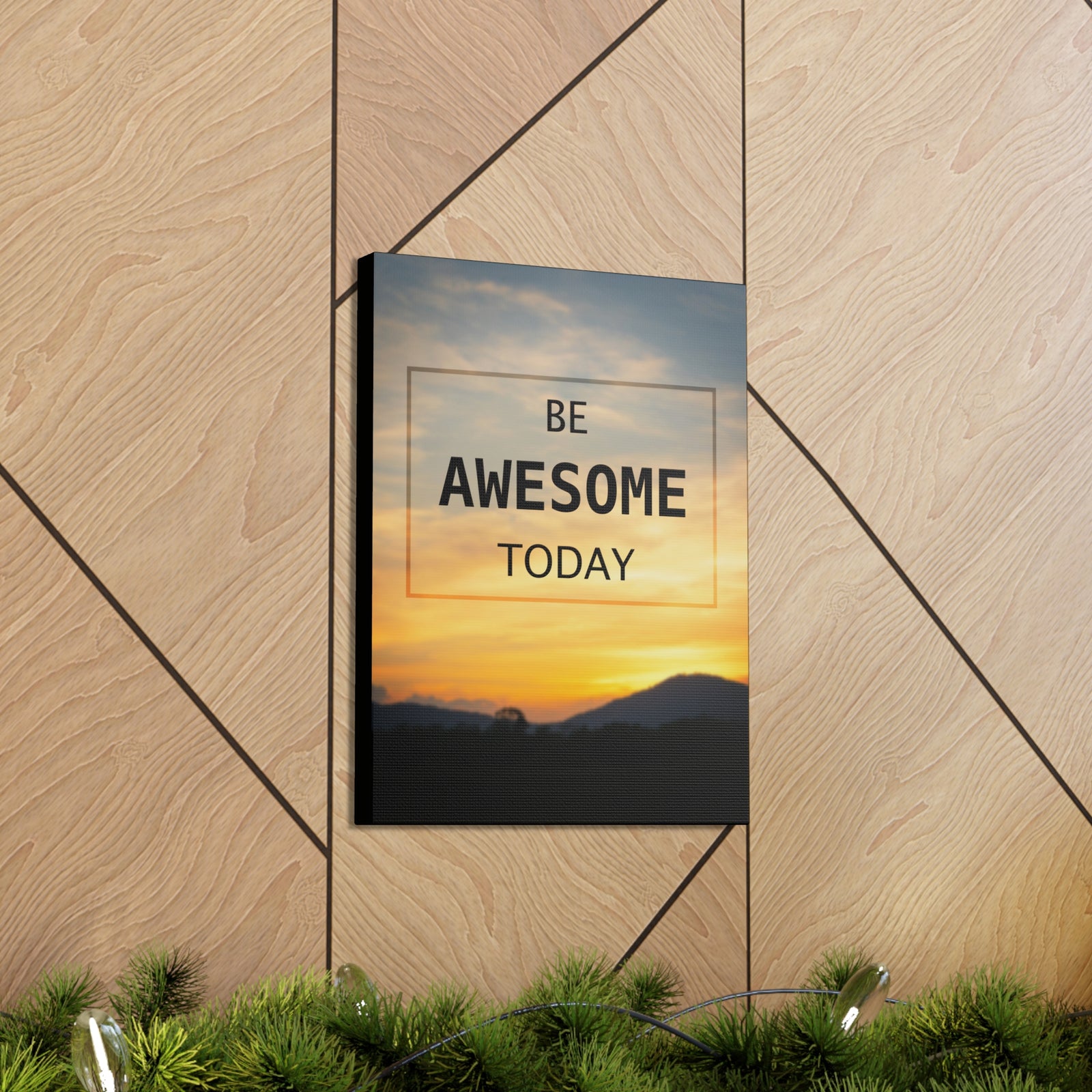 Inspirational Quote Canvas Be Awesome Today Motivational Print Ready to Hang Artwork-Express Your Love Gifts