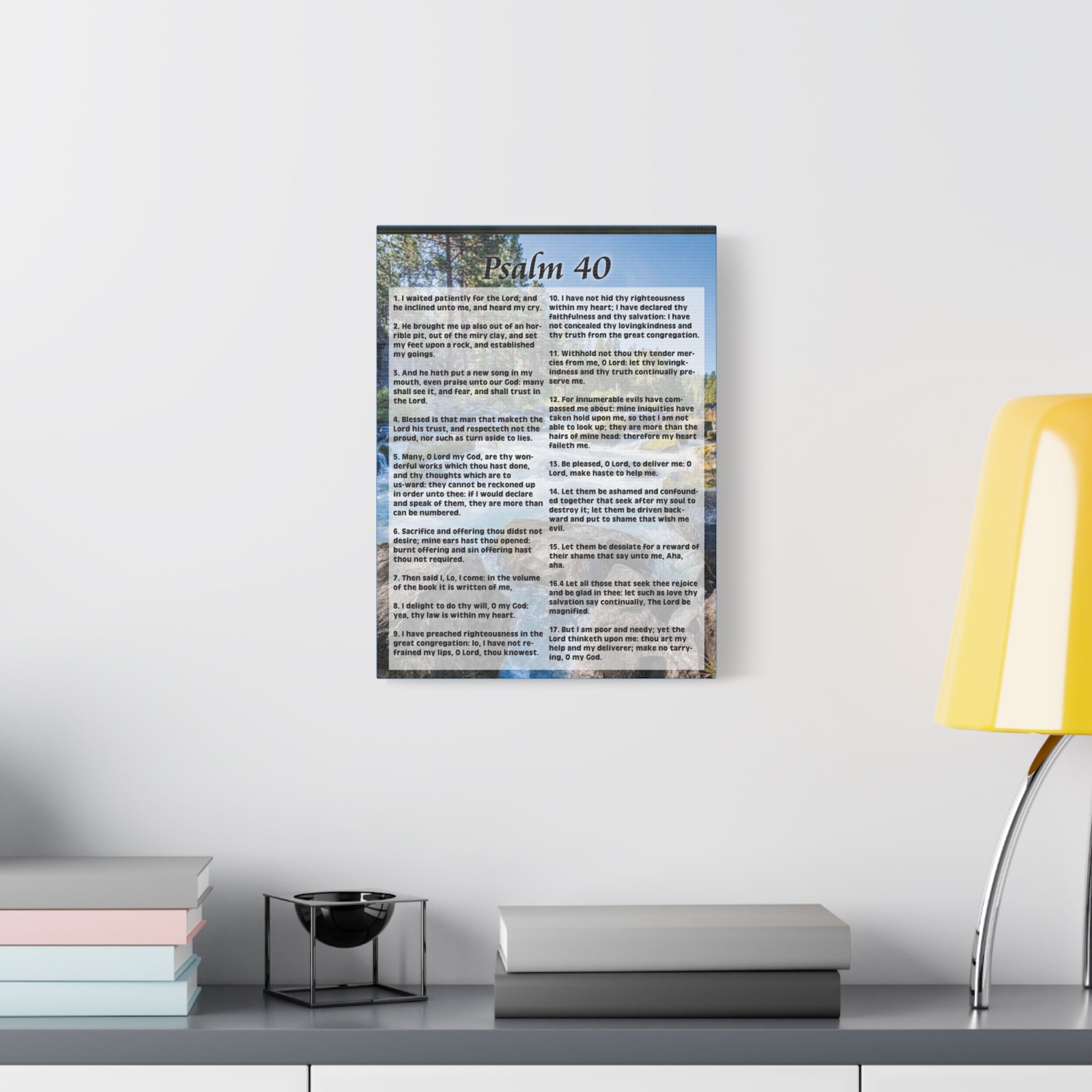 Scripture Canvas My Deliverer Heard Me Psalm 40 Colored Christian Wall Art Print Ready to Hang-Express Your Love Gifts