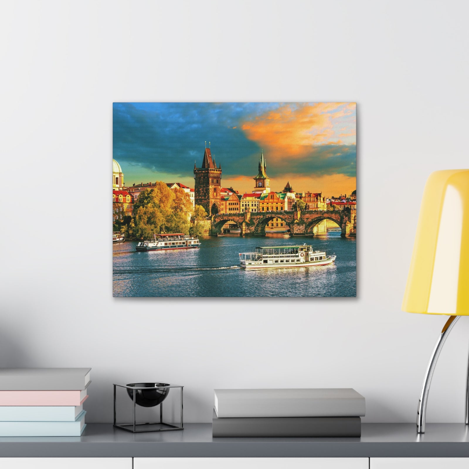 Prague Daytime Skyline Canvas Artwork High-Quality Breathtaking Stunning Cityscape for Home Decor Ready to Hang-Express Your Love Gifts