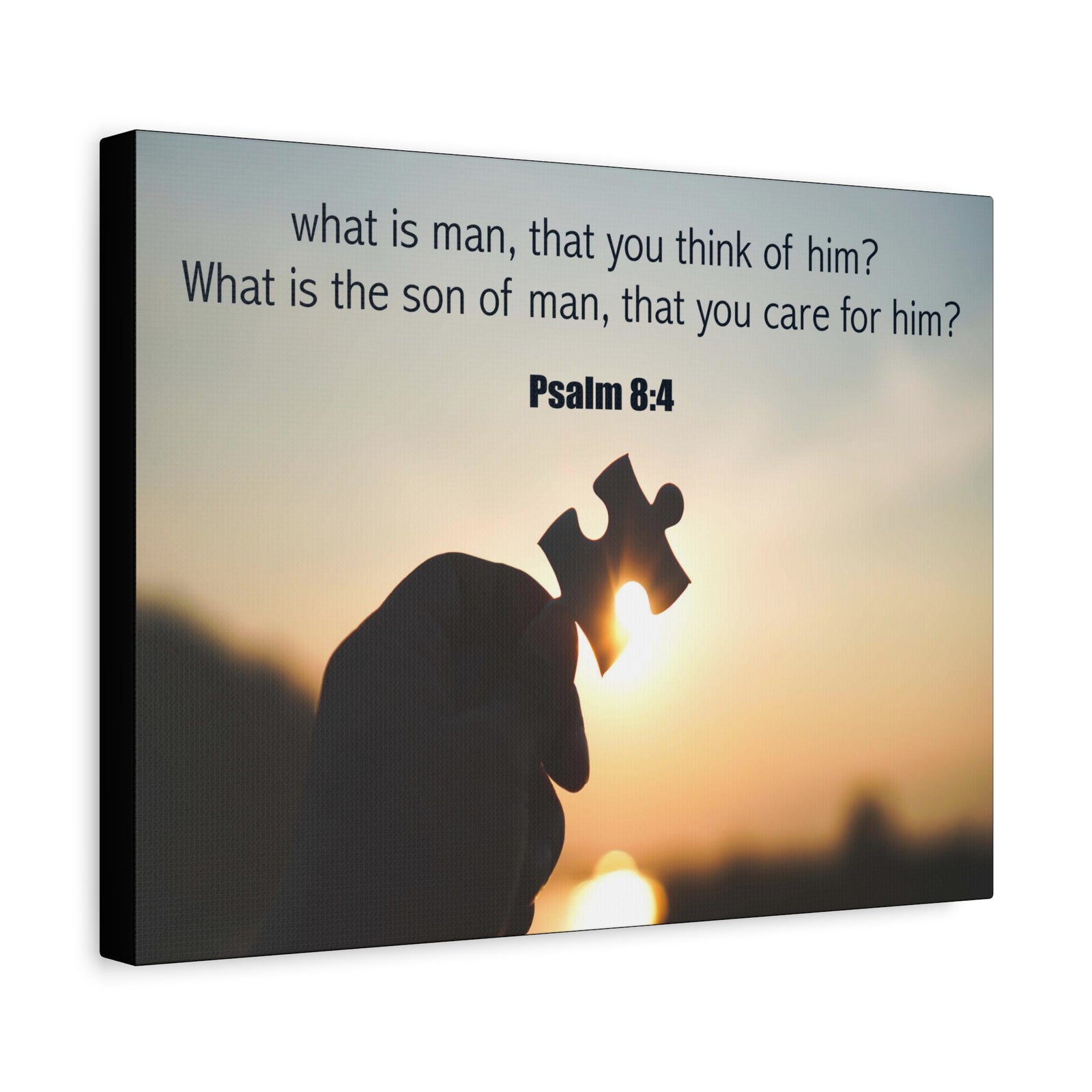 Scripture Canvas What is Man Psalm 8:4 Christian Wall Art Bible Verse Print Ready to Hang-Express Your Love Gifts