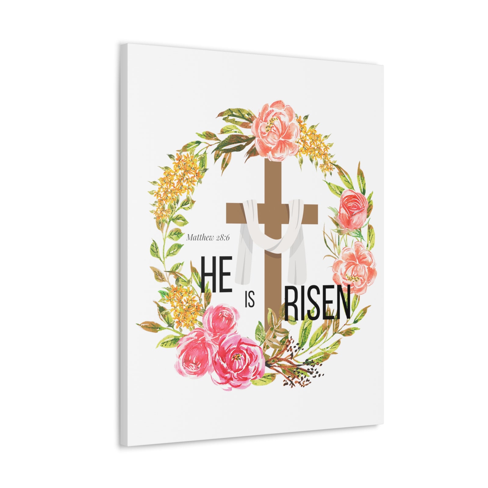 Scripture Walls Matthew 28:6 He Is Risen Bible Verse Canvas Christian Wall Art Ready to Hang Unframed-Express Your Love Gifts