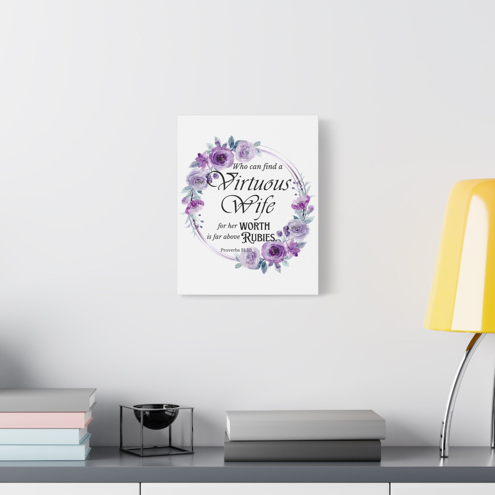 Scripture Walls Proverbs 31:10 A Virtuous Wife Bible Verse Canvas Christian Wall Art Ready to Hang Unframed-Express Your Love Gifts