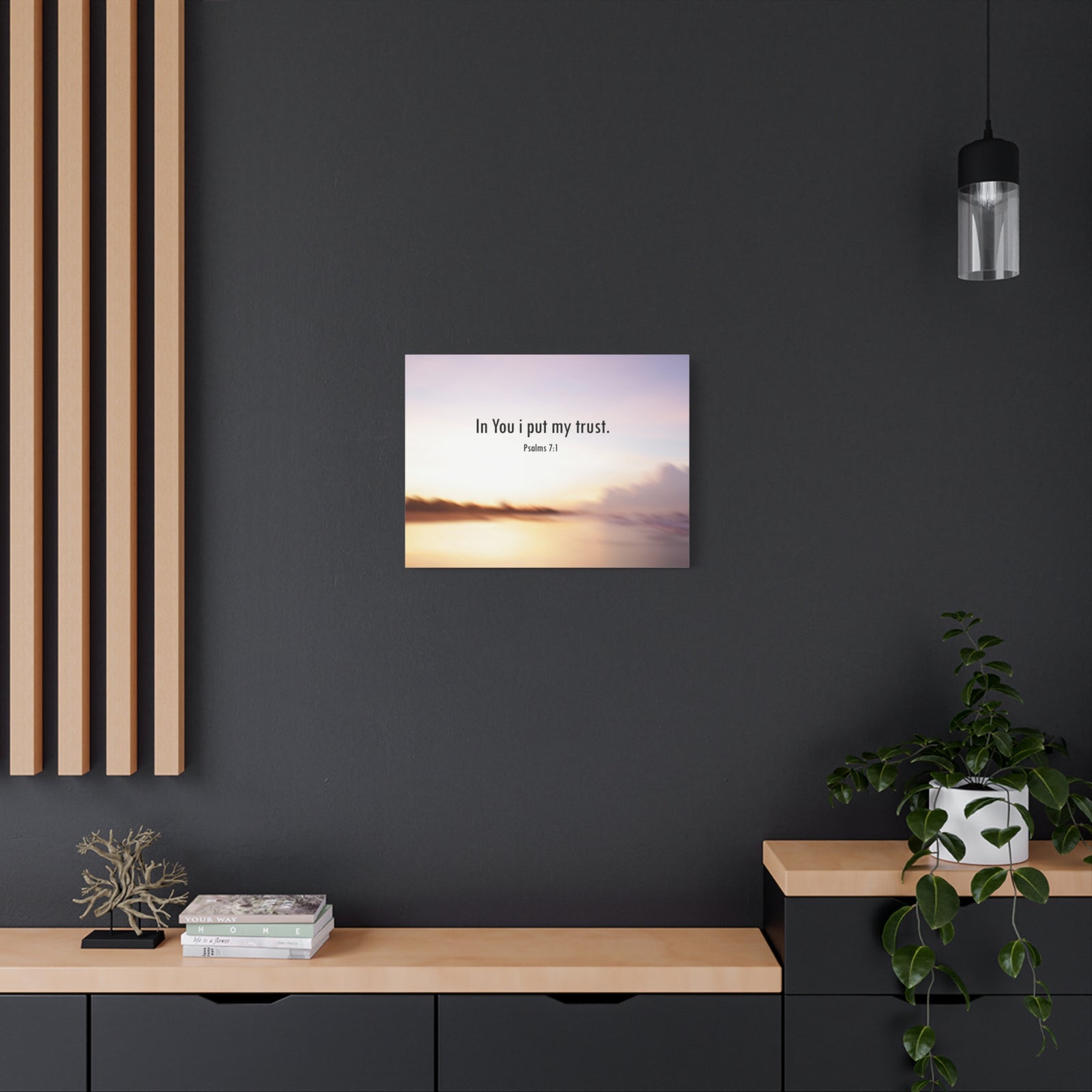 Scripture Canvas Put My Trust Psalms 7:1 Christian Wall Art Bible Verse Print Ready to Hang-Express Your Love Gifts