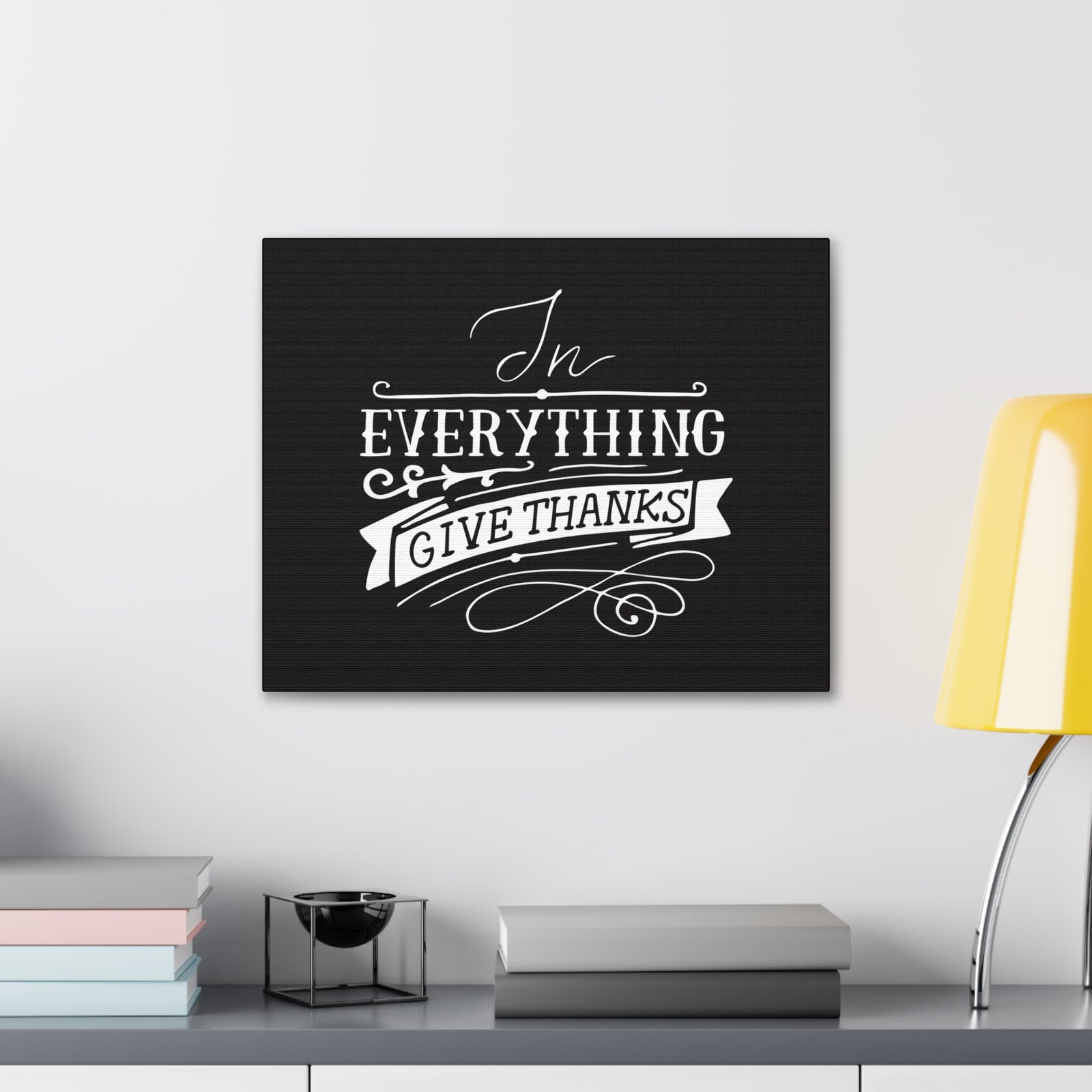 Scripture Canvas In Everything Give Thanks 1 Thessalonians 5:16-18 Christian Wall Art Bible Verse Print Ready To Hang-Express Your Love Gifts