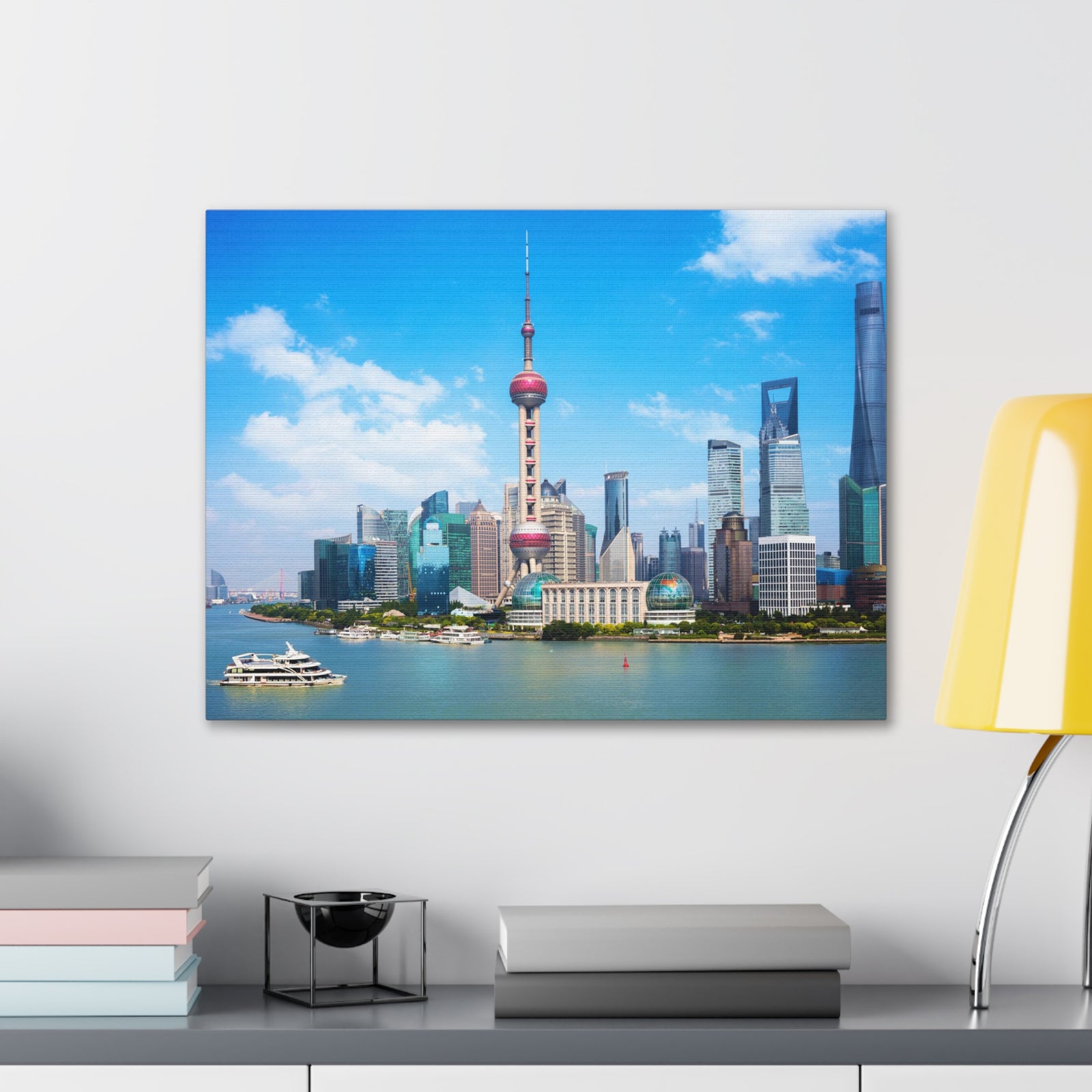 Shanghai Daytime Skyline Canvas Artwork High-Quality Breathtaking Stunning Cityscape for Home Decor Ready to Hang-Express Your Love Gifts