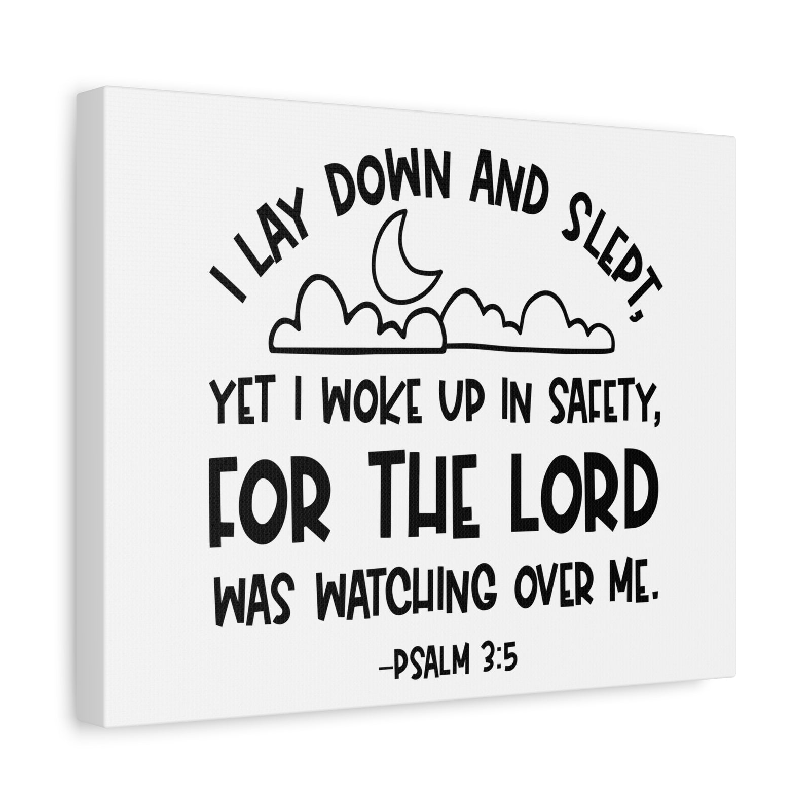 Scripture Walls Psalm 3:5 For The Lord Bible Verse Canvas Christian Wall Art Ready to Hang Unframed-Express Your Love Gifts