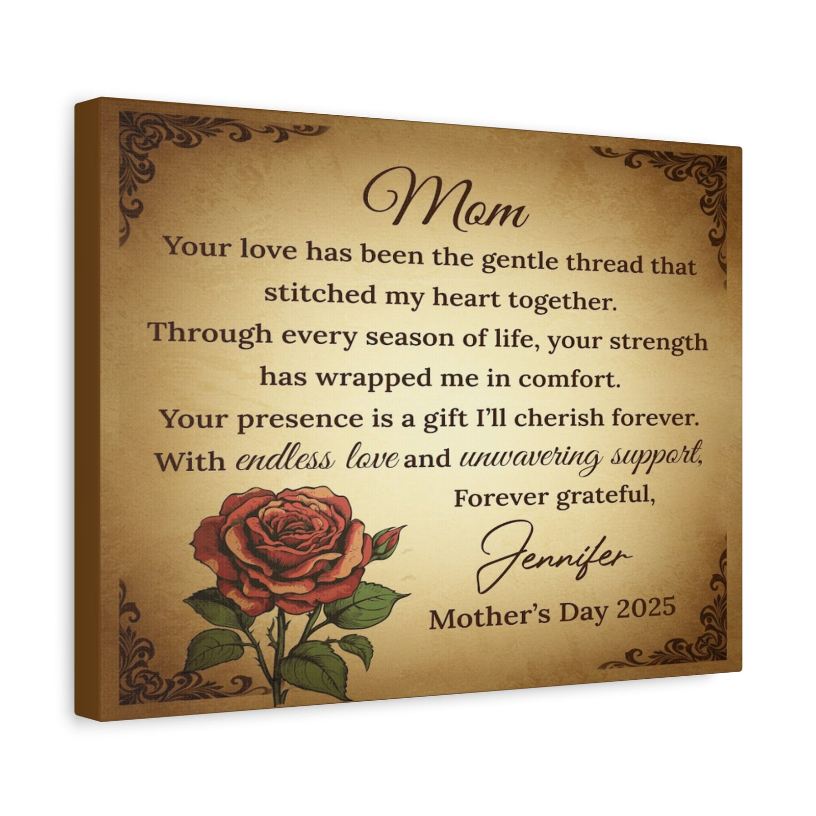 Personalized To Mom Forever Thankful for Your Love Custom Canvas Wall Art-Express Your Love Gifts