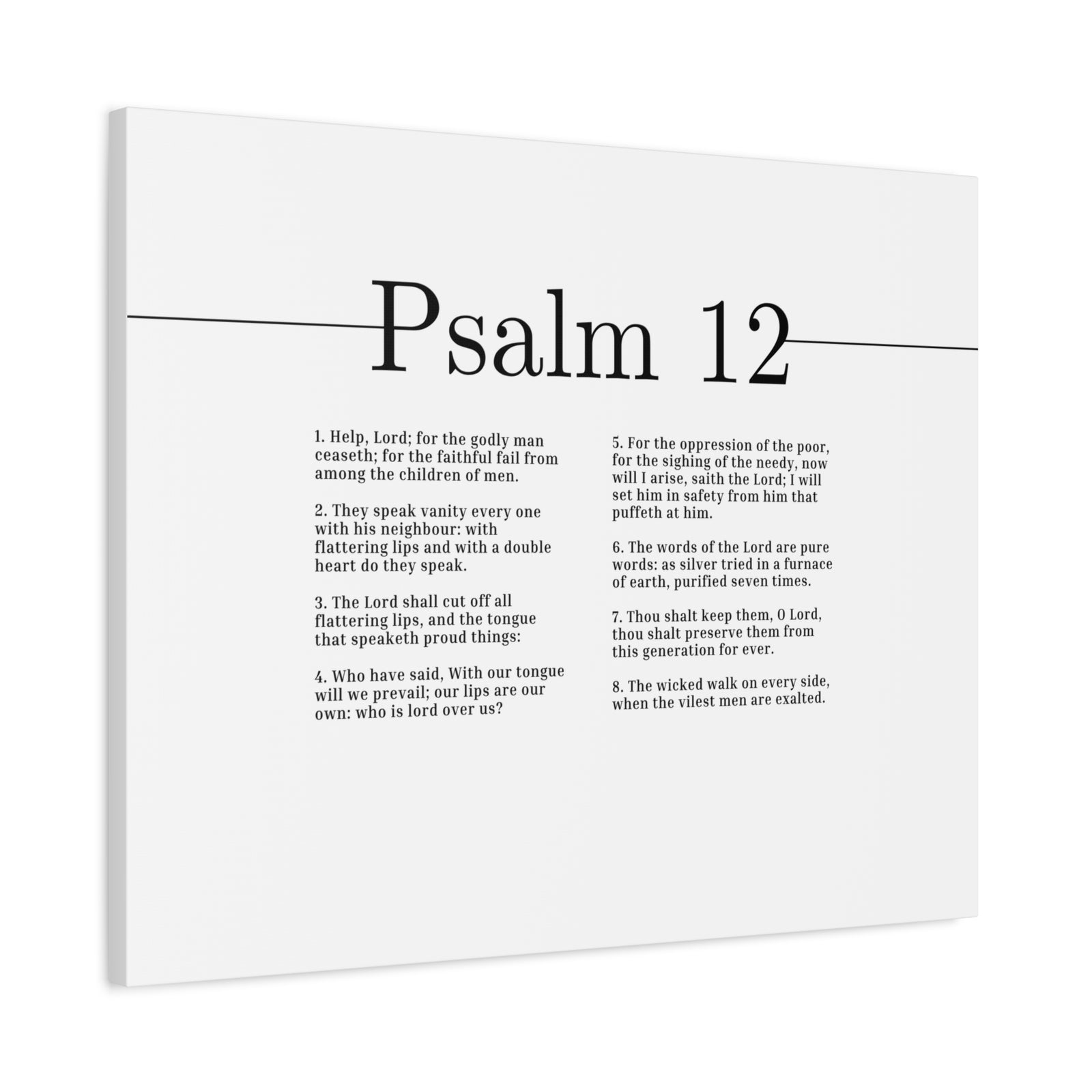 Scripture Canvas The Words Of The Lord Psalm 12 Christian Wall Art Bible Verse Print Ready to Hang-Express Your Love Gifts