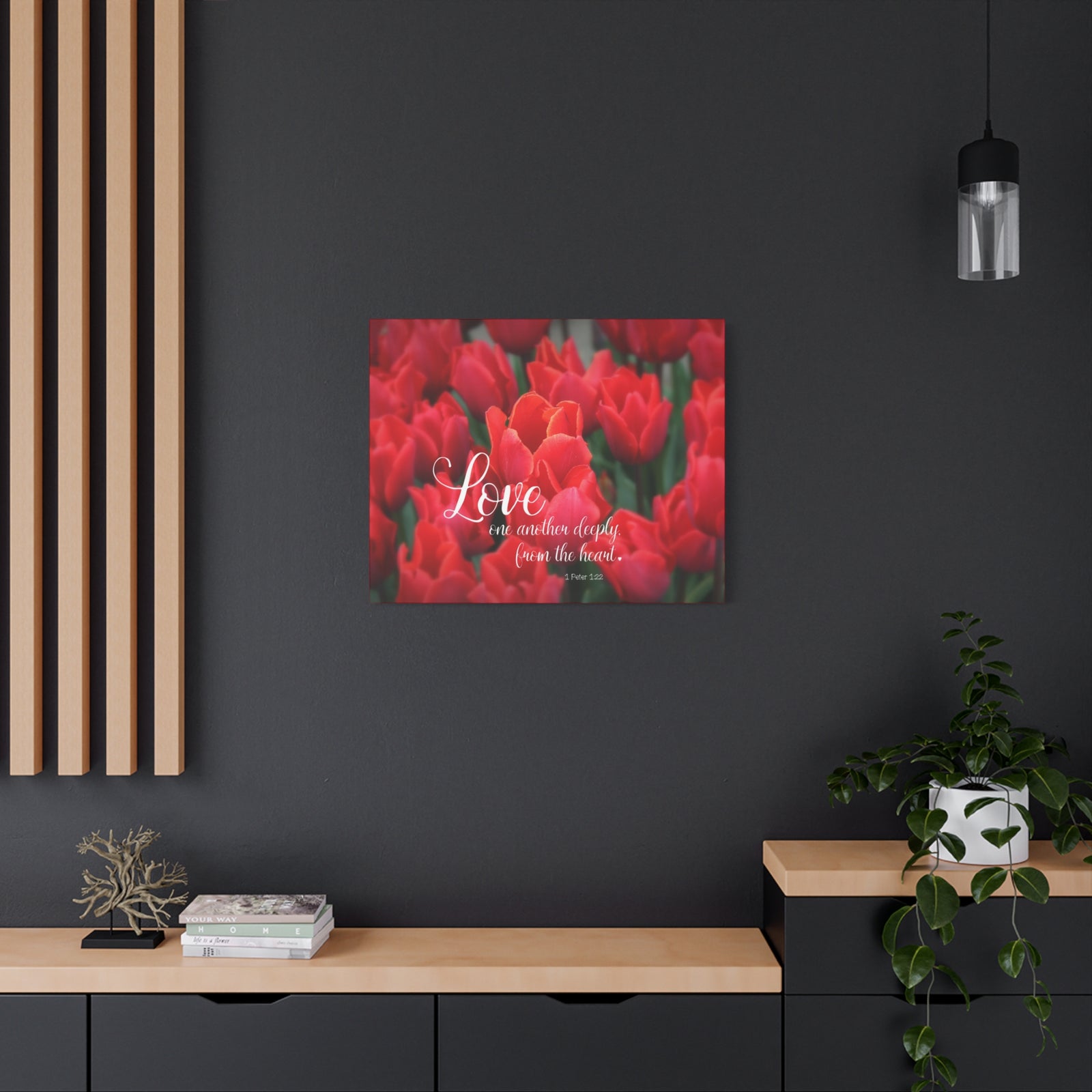 Scripture Canvas From The Heart 1 Peter 1:22 Christian Wall Art Bible Verse Print Ready to Hang-Express Your Love Gifts