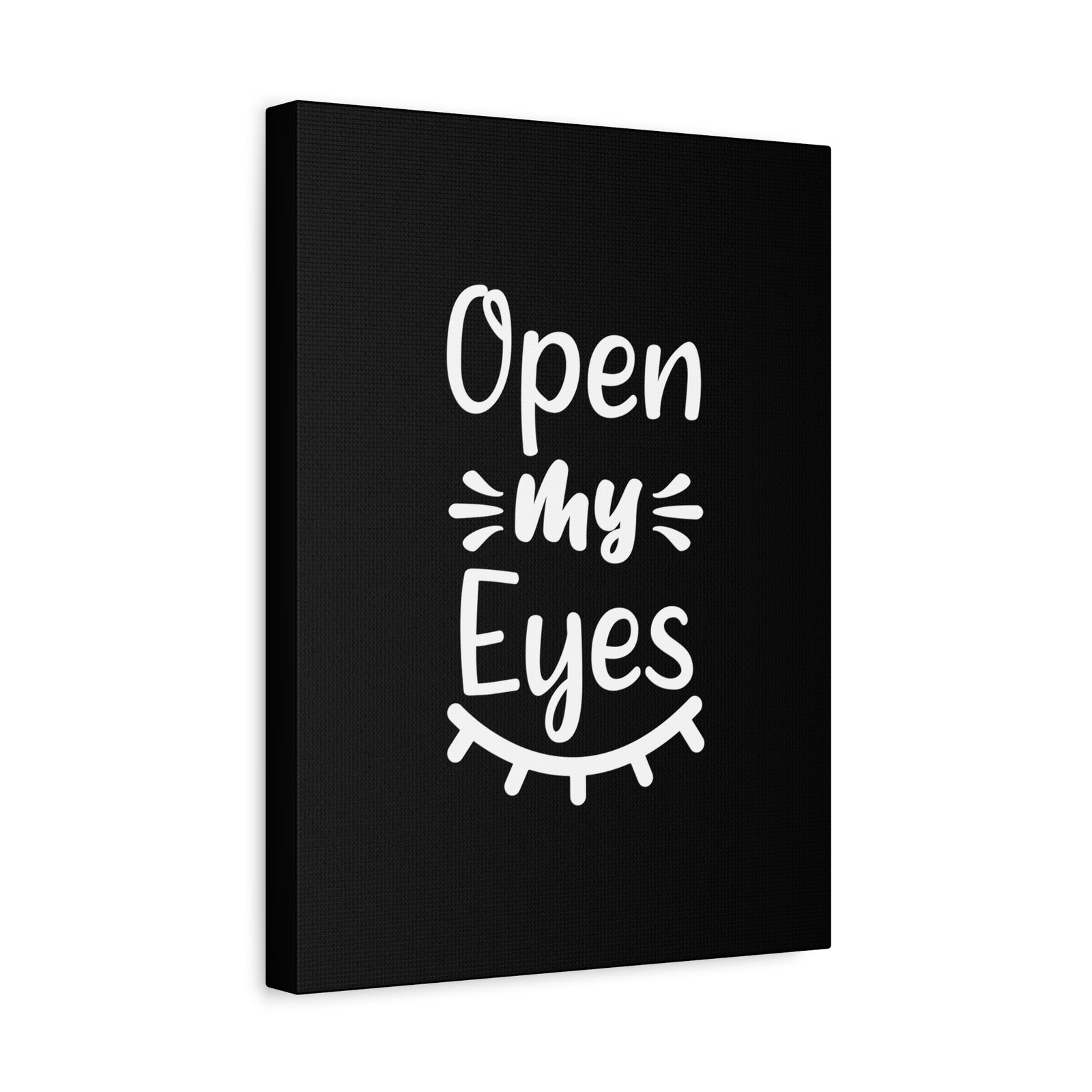 Scripture Canvas Open My Eyes Psalm 119:18 Black Christian Wall Art Bible Verse Print Ready to Hang-Express Your Love Gifts