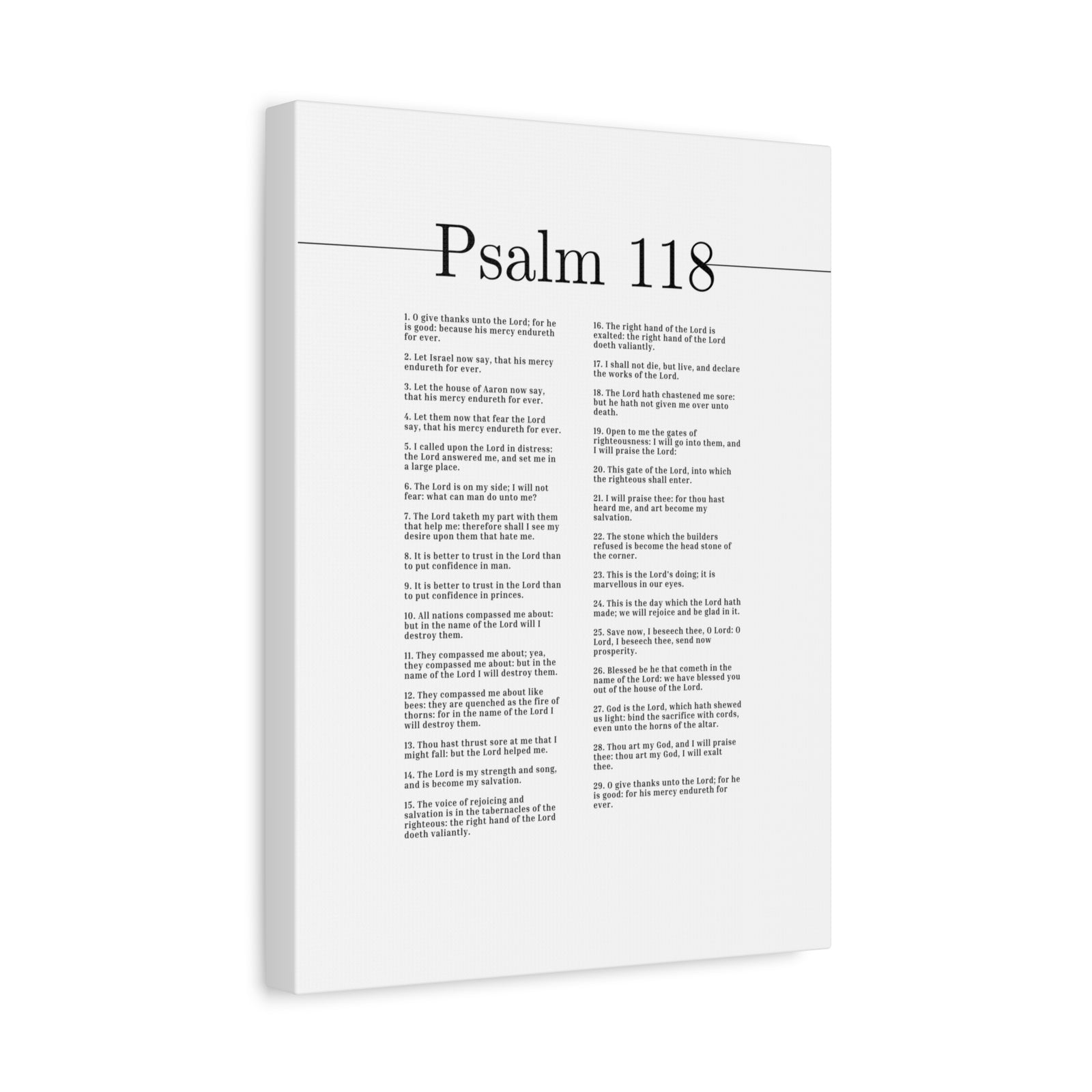 Scripture Canvas The Lord Is On My Side Psalm 118 Christian Wall Art Bible Verse Print Ready to Hang-Express Your Love Gifts