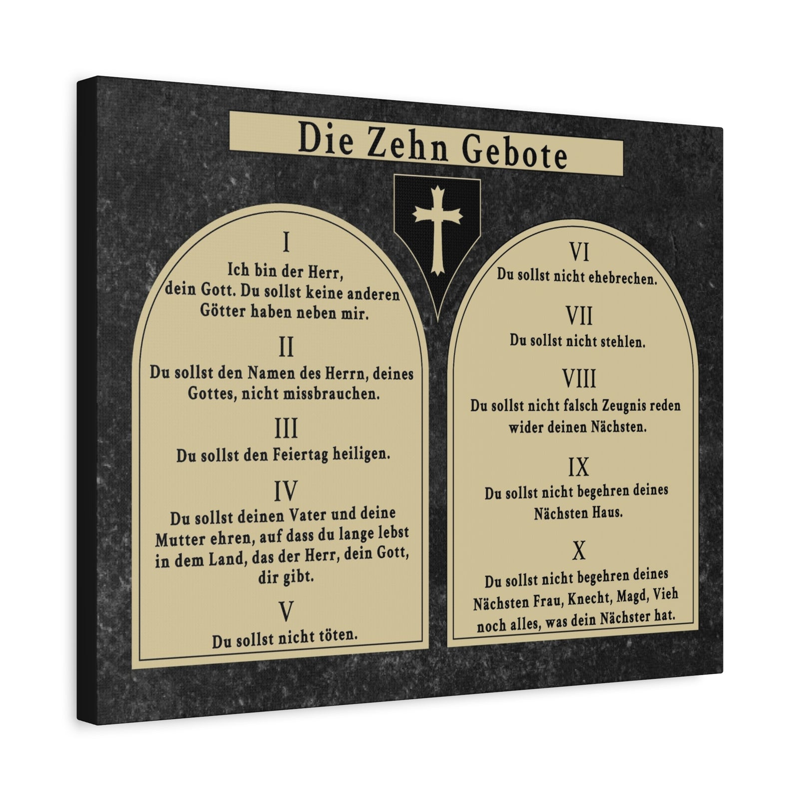 Scripture Walls Die Zehn Gebote Ten Commandments Tablets German Bible Verse Canvas Christian Wall Art Ready to Hang Unframed-Express Your Love Gifts