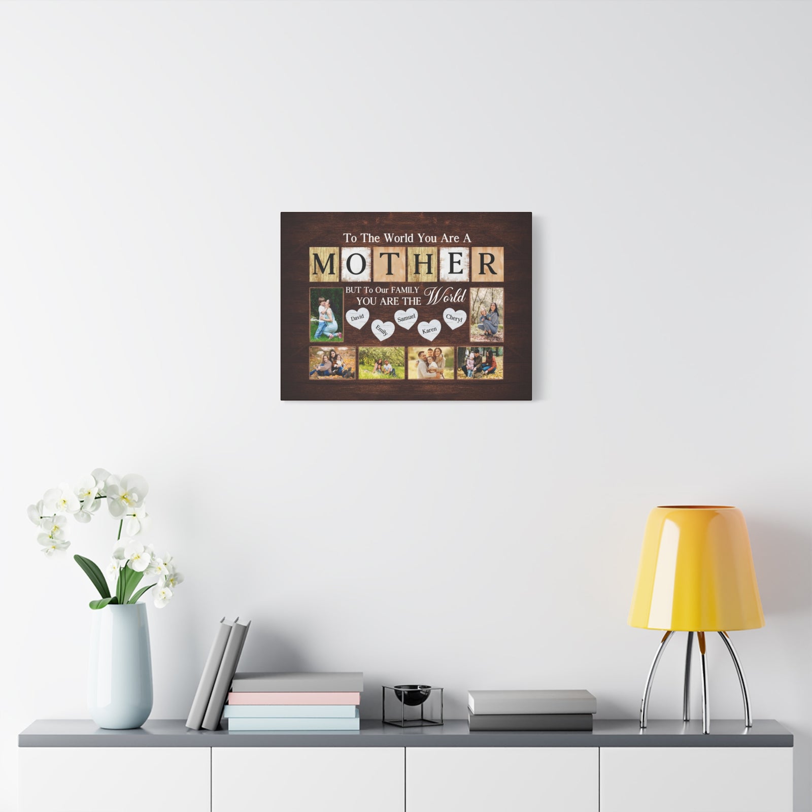Personalized Mother Photo Collage Canvas – “To The World You Are A Mother”-Express Your Love Gifts