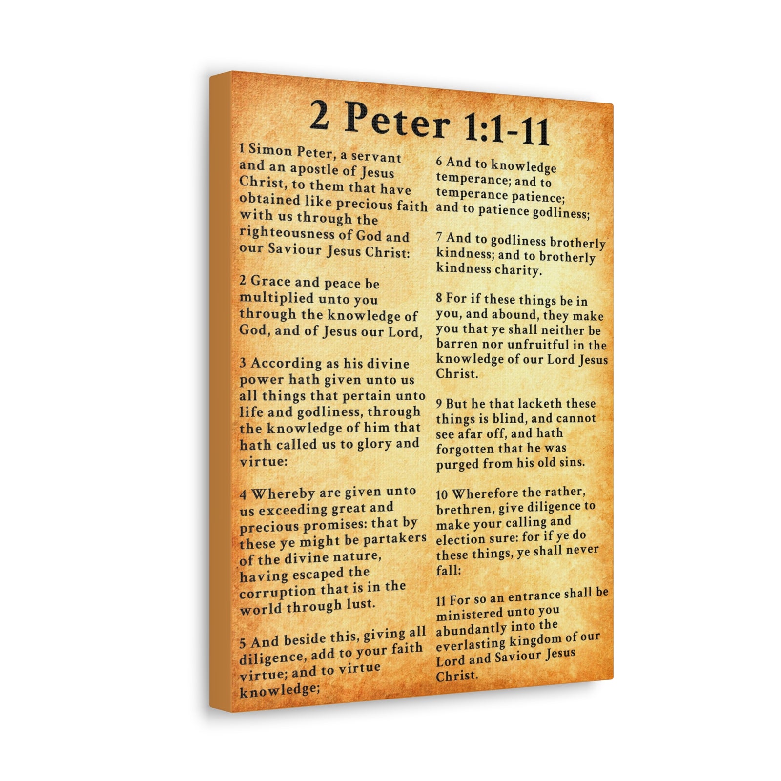 Scripture Walls 2 Peter 1:1-11 KJV Bible Verse Canvas Christian Wall Art Ready to Hang Unframed-Express Your Love Gifts