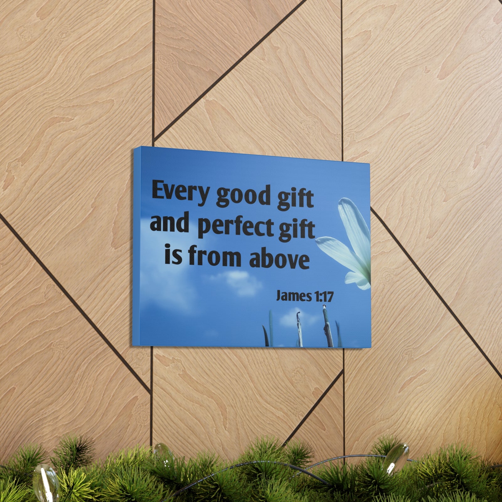 Scripture Canvas Perfect Gift James 1:17 Christian Wall Art Bible Verse Print Ready to Hang-Express Your Love Gifts