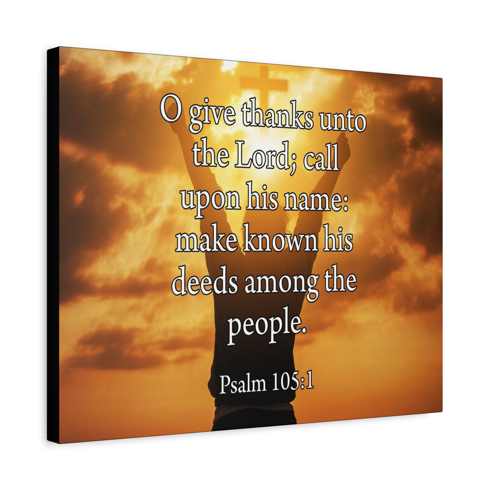 Bible Verse Canvas Give Thanks Unto the Lord Psalm 105:1Christian Home Decor Scripture Art-Express Your Love Gifts