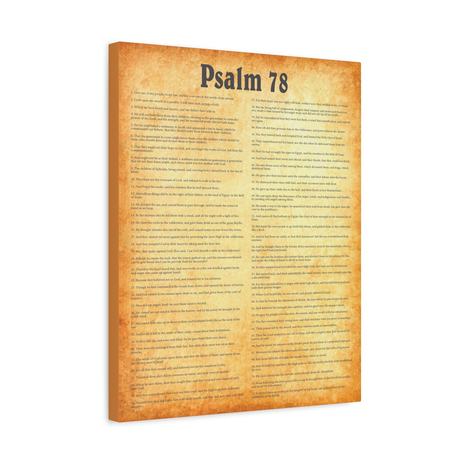 Scripture Walls Psalm 78 Gold Bible Chapter Canvas Christian Wall Art Ready to Hang-Express Your Love Gifts