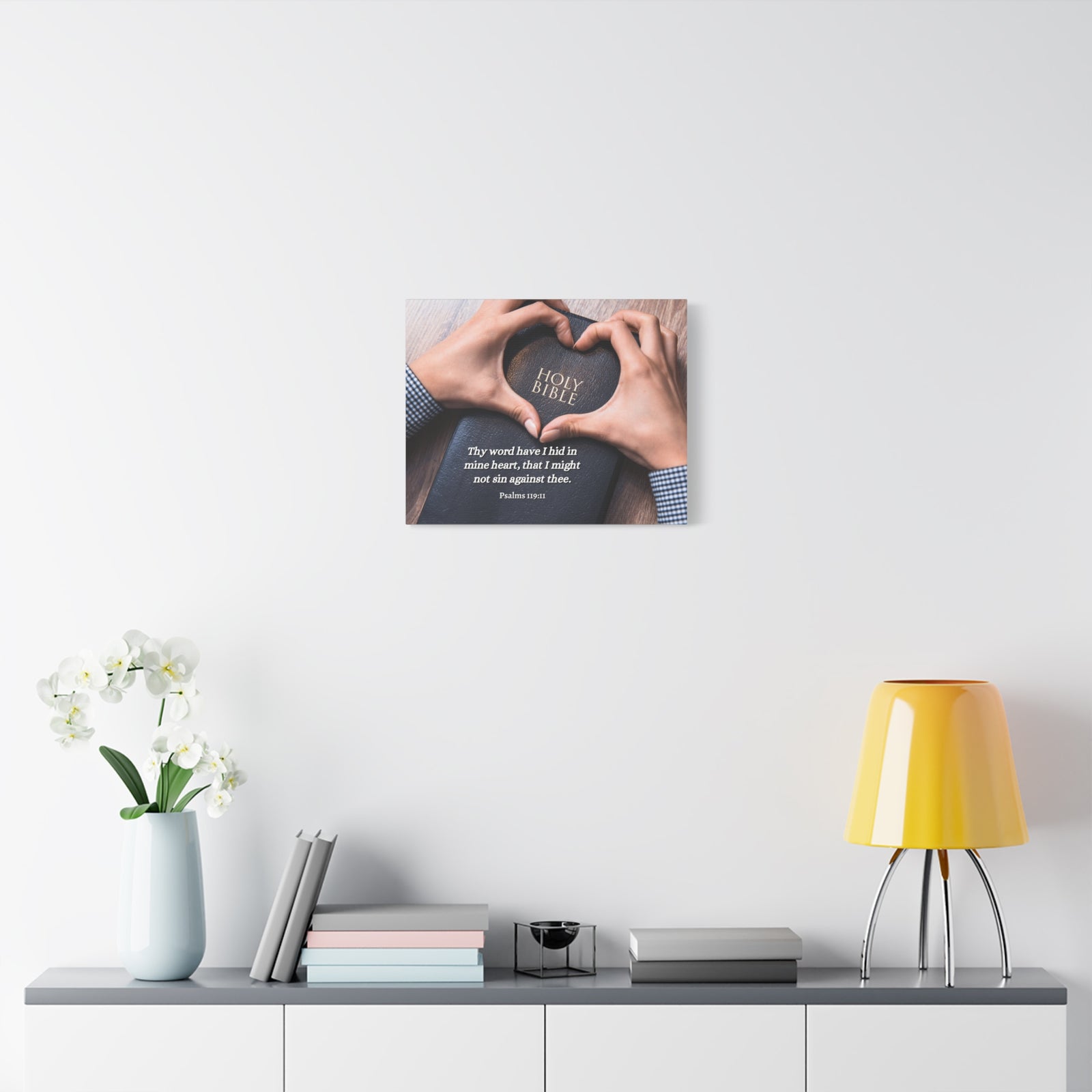 Scripture Walls Heart Psalms 119:11 Bible Verse Canvas Christian Wall Art Ready to Hang-Express Your Love Gifts
