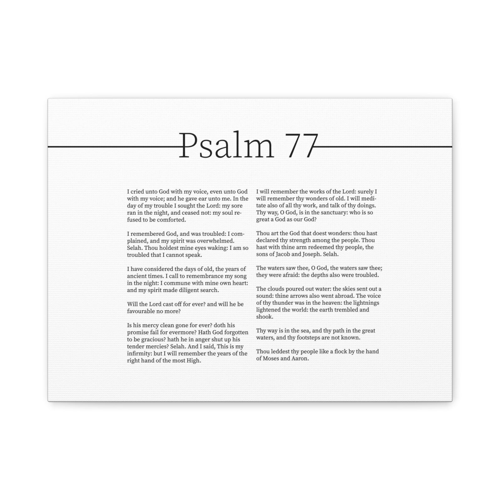 Scripture Canvas God's Faithfulness Psalm 77 Christian Wall Art Bible Verse Print Ready to Hang-Express Your Love Gifts