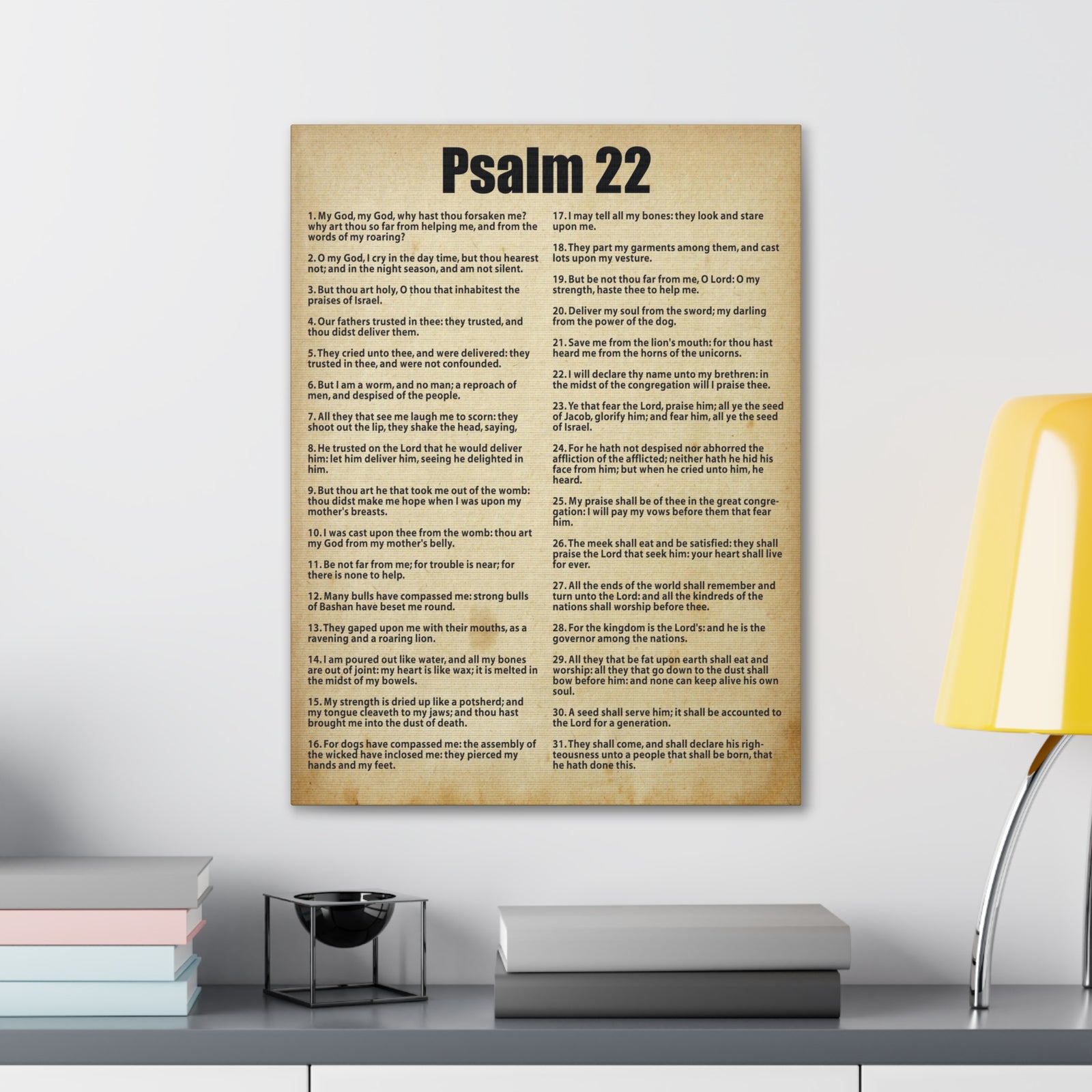 Scripture Canvas Desperate For God's Help Psalm 22 Christian Wall Art Bible Verse Print Ready to Hang-Express Your Love Gifts