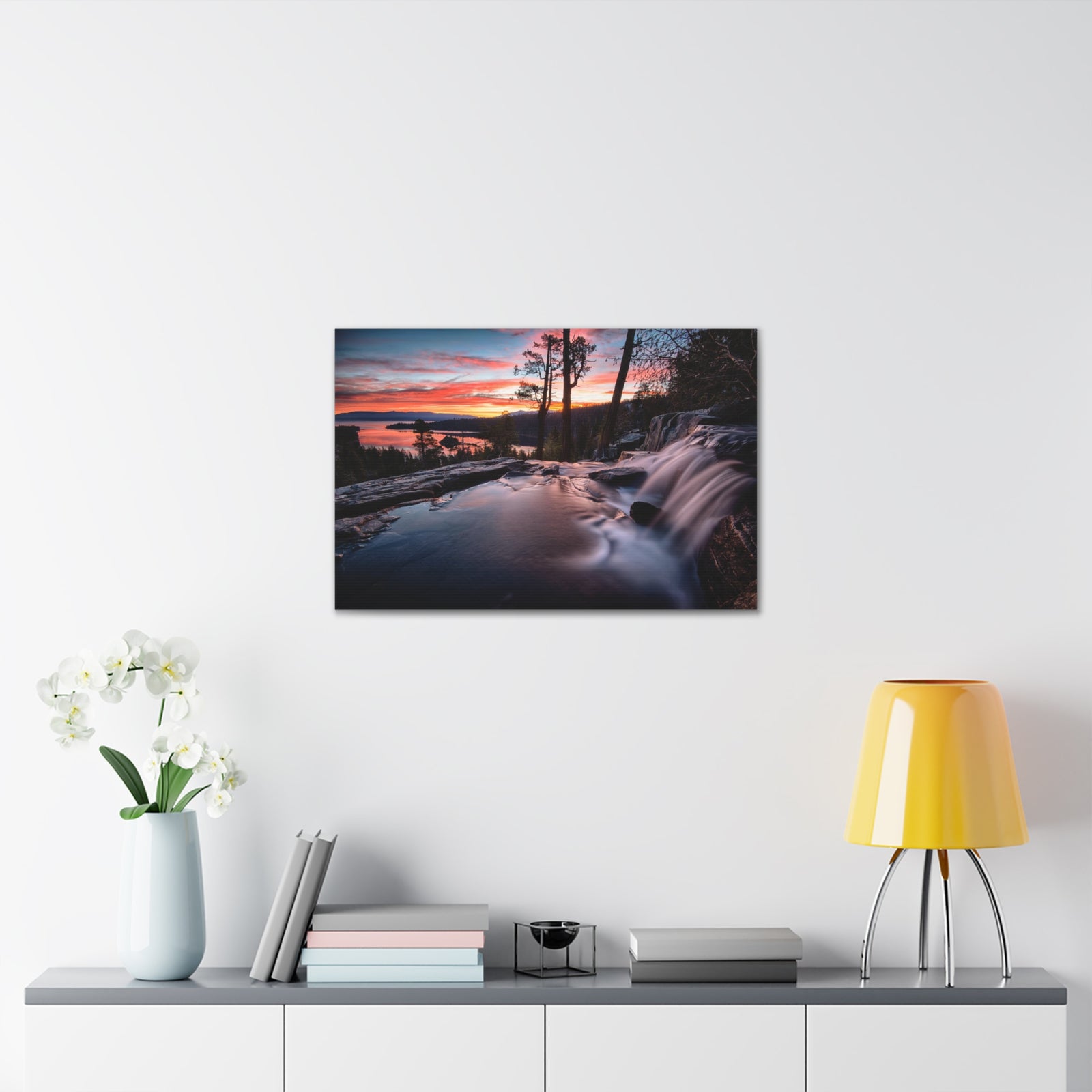 Lake Water Rushing Nature Wilderness Photography Canvas Wall Art for Home Decor Ready-to-Hang-Express Your Love Gifts