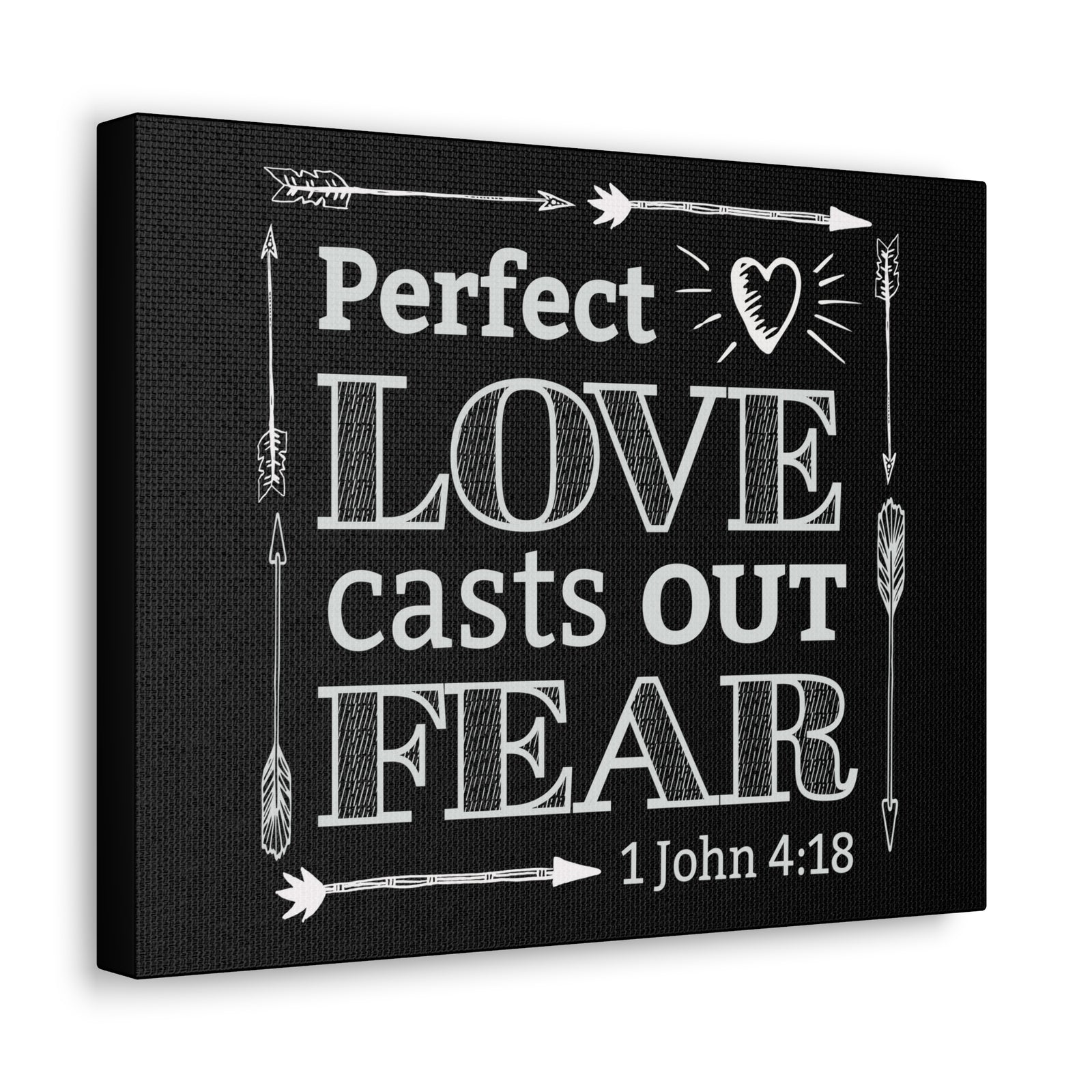 Scripture Walls Love Casts Out Fear 1 John 4:18 Bible Verse Canvas Christian Wall Art Ready to Hang-Express Your Love Gifts