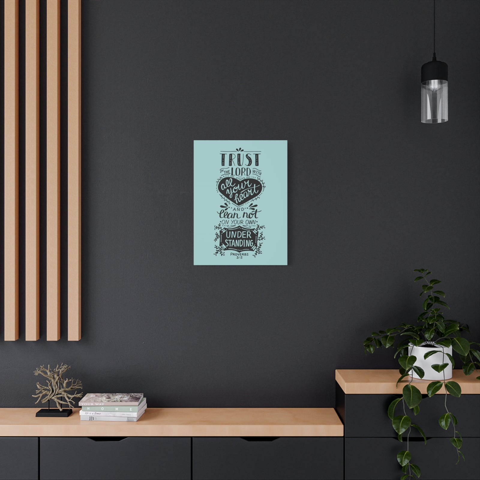 Scripture Canvas Trust In The Lord Proverbs 3:5 Christian Wall Art Bible Verse Print Ready To Hang-Express Your Love Gifts