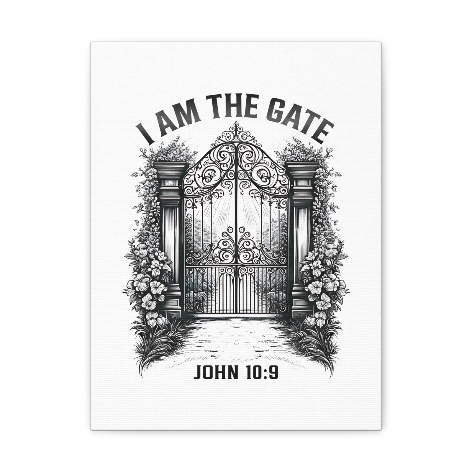 Scripture Walls John 10:9 I Am The Gate Bible Verse Canvas Christian Wall Art Ready to Hang Unframed-Express Your Love Gifts