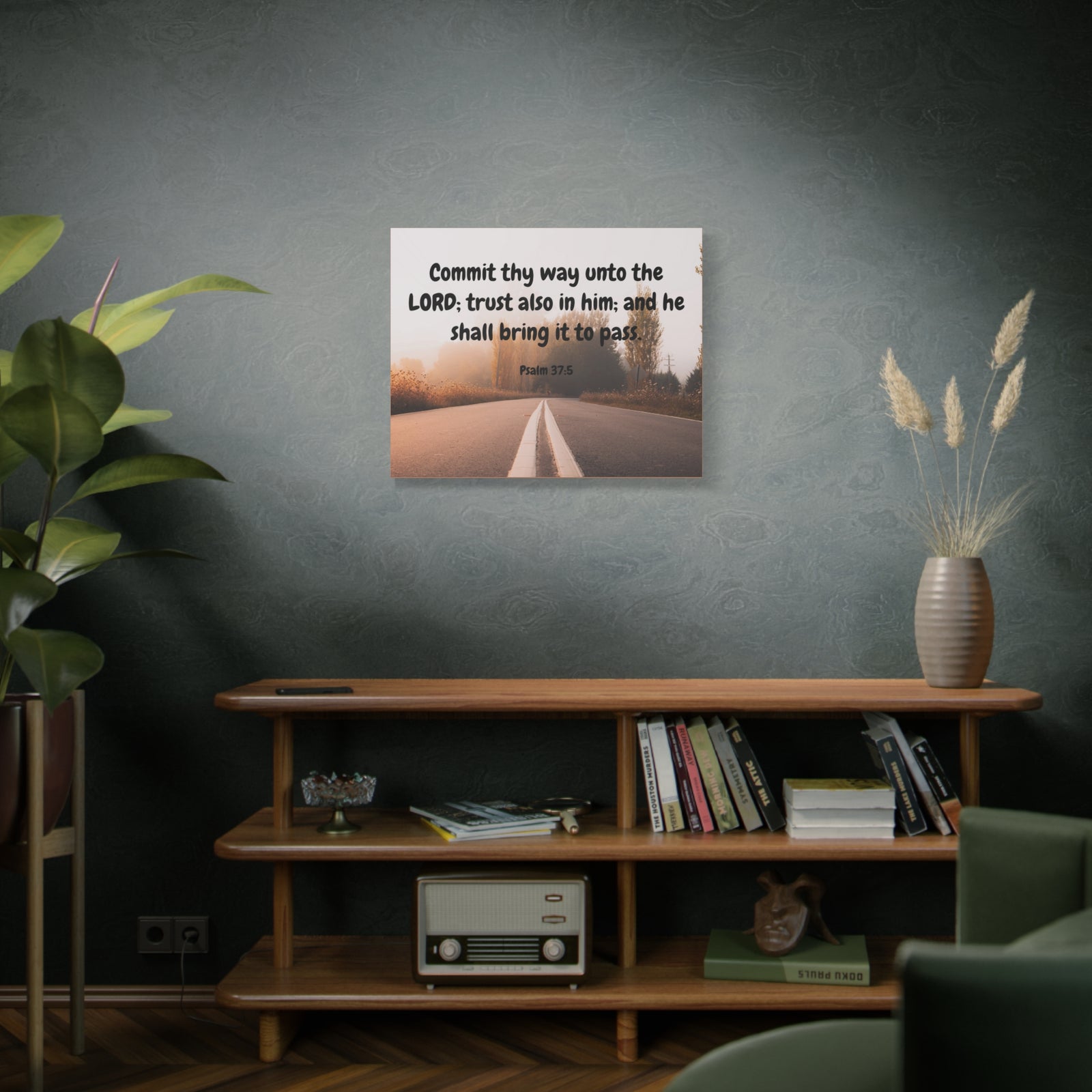 Scripture Canvas Commit Thy Way Psalms 37:5 Christian Wall Art Bible Verse Print Ready to Hang-Express Your Love Gifts