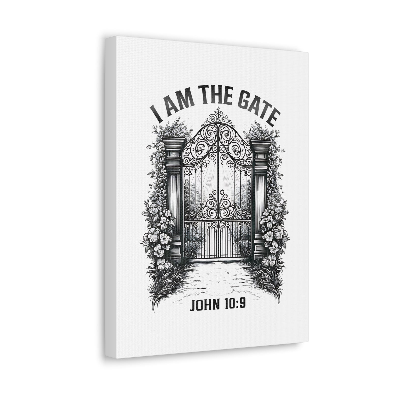 Scripture Walls John 10:9 I Am The Gate Bible Verse Canvas Christian Wall Art Ready to Hang Unframed-Express Your Love Gifts