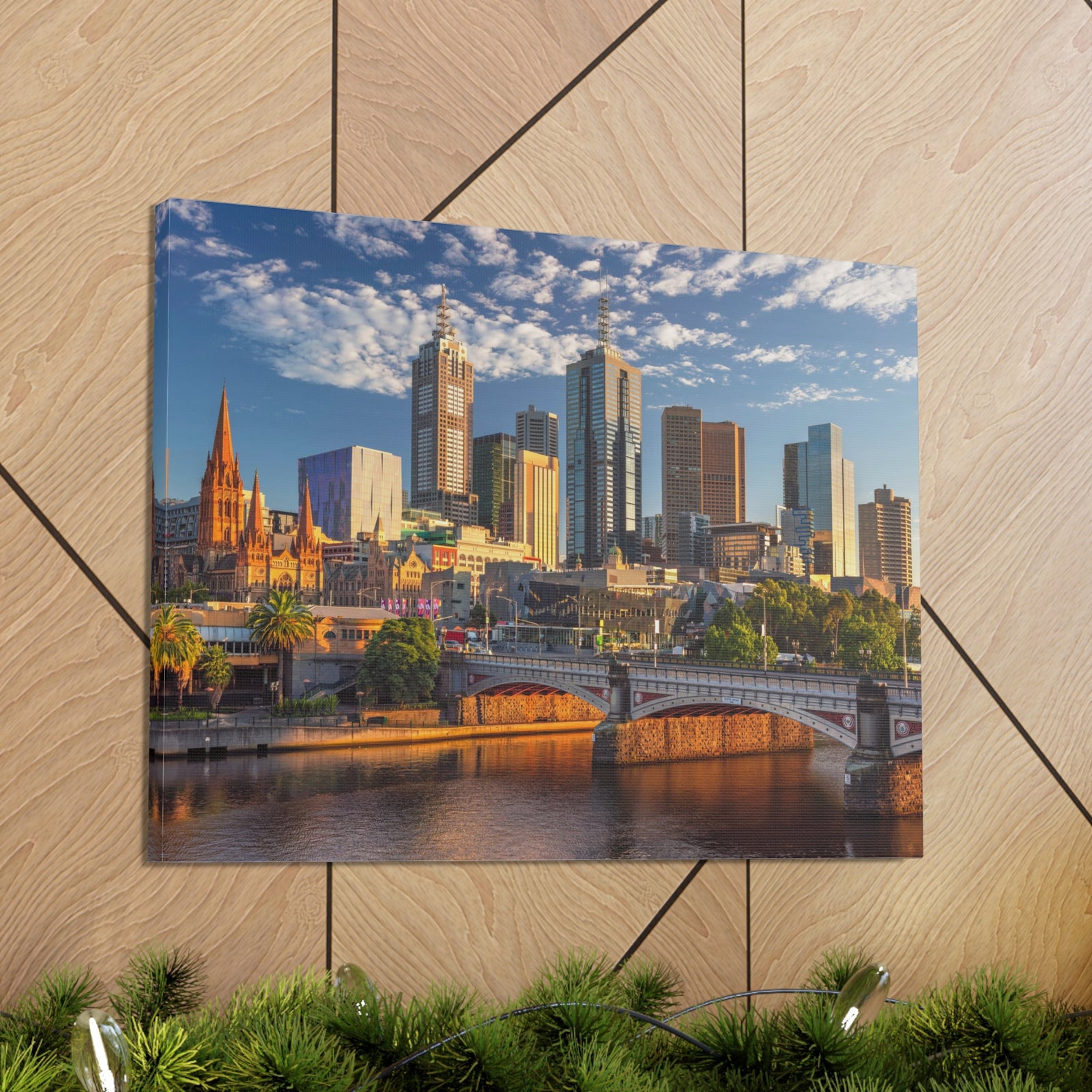 Melbourne Daytime Skyline Canvas Artwork High-Quality Breathtaking Stunning Cityscape for Home Decor Ready to Hang-Express Your Love Gifts