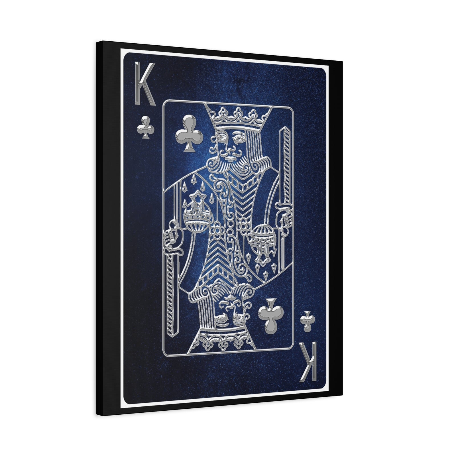 King Of Clubs Space Background Playing Card Canvas Wall Art for Home Decor Ready-to-Hang-Express Your Love Gifts