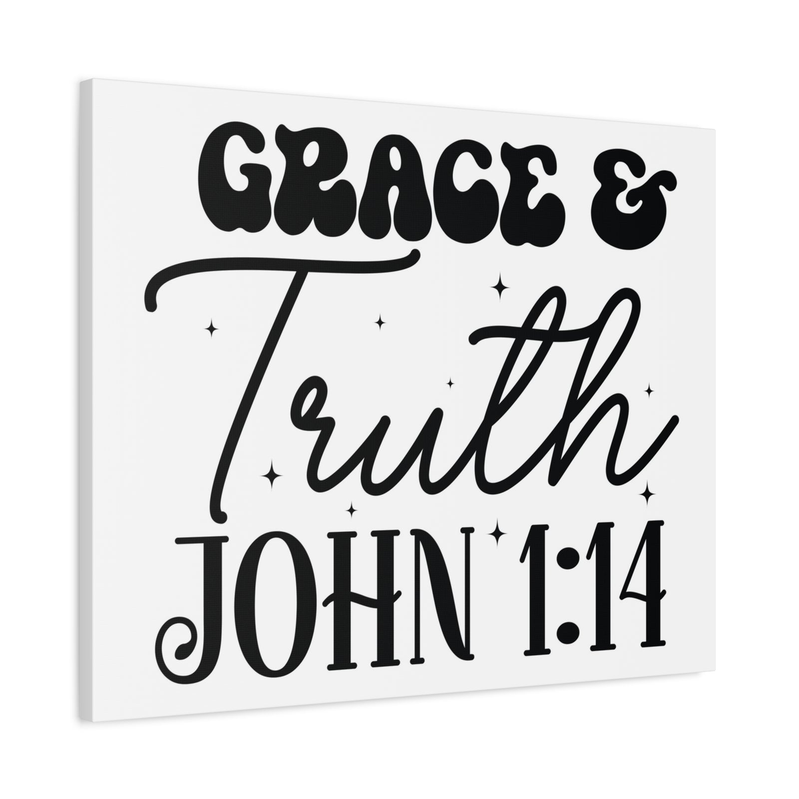Scripture Walls John 1:14 Grace and Truth Bible Verse Canvas Christian Wall Art Ready to Hang Unframed-Express Your Love Gifts