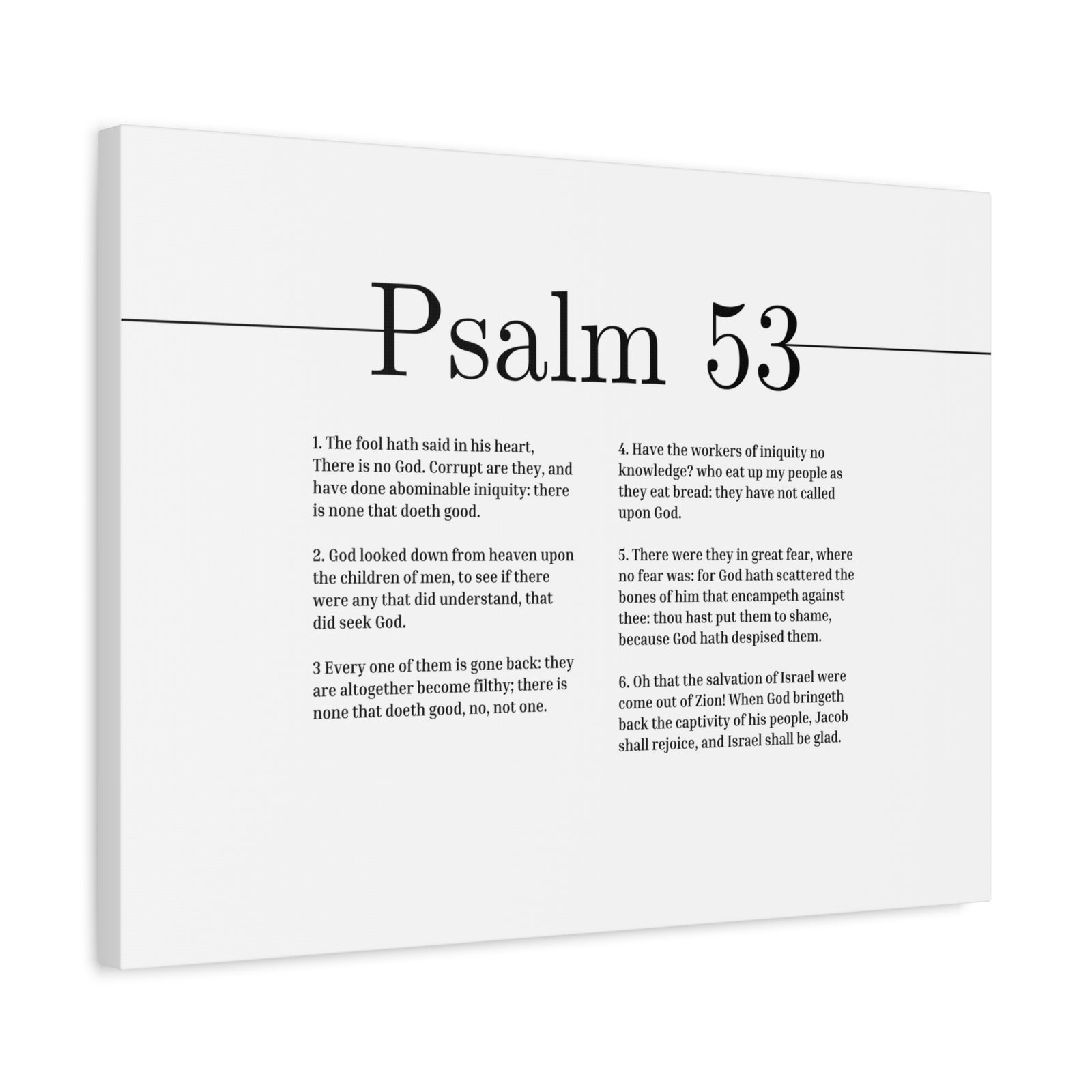 Scripture Canvas God Looked Down From Heaven Psalm 53 Christian Wall Art Bible Verse Print Ready to Hang-Express Your Love Gifts