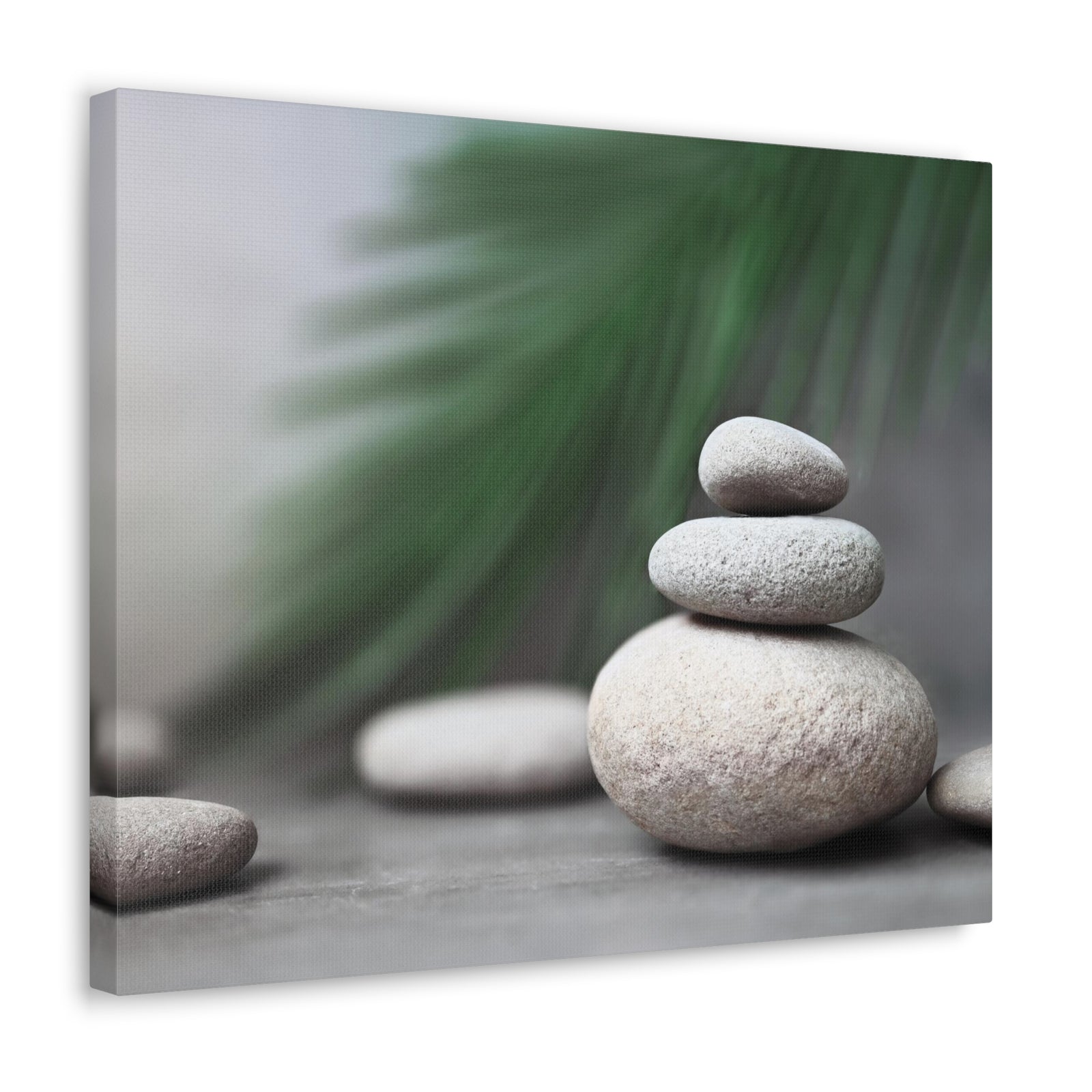 Spa Stones with Palm Forest Floral Nature Photography Canvas Wall Art for Home Decor Ready-to-Hang-Express Your Love Gifts