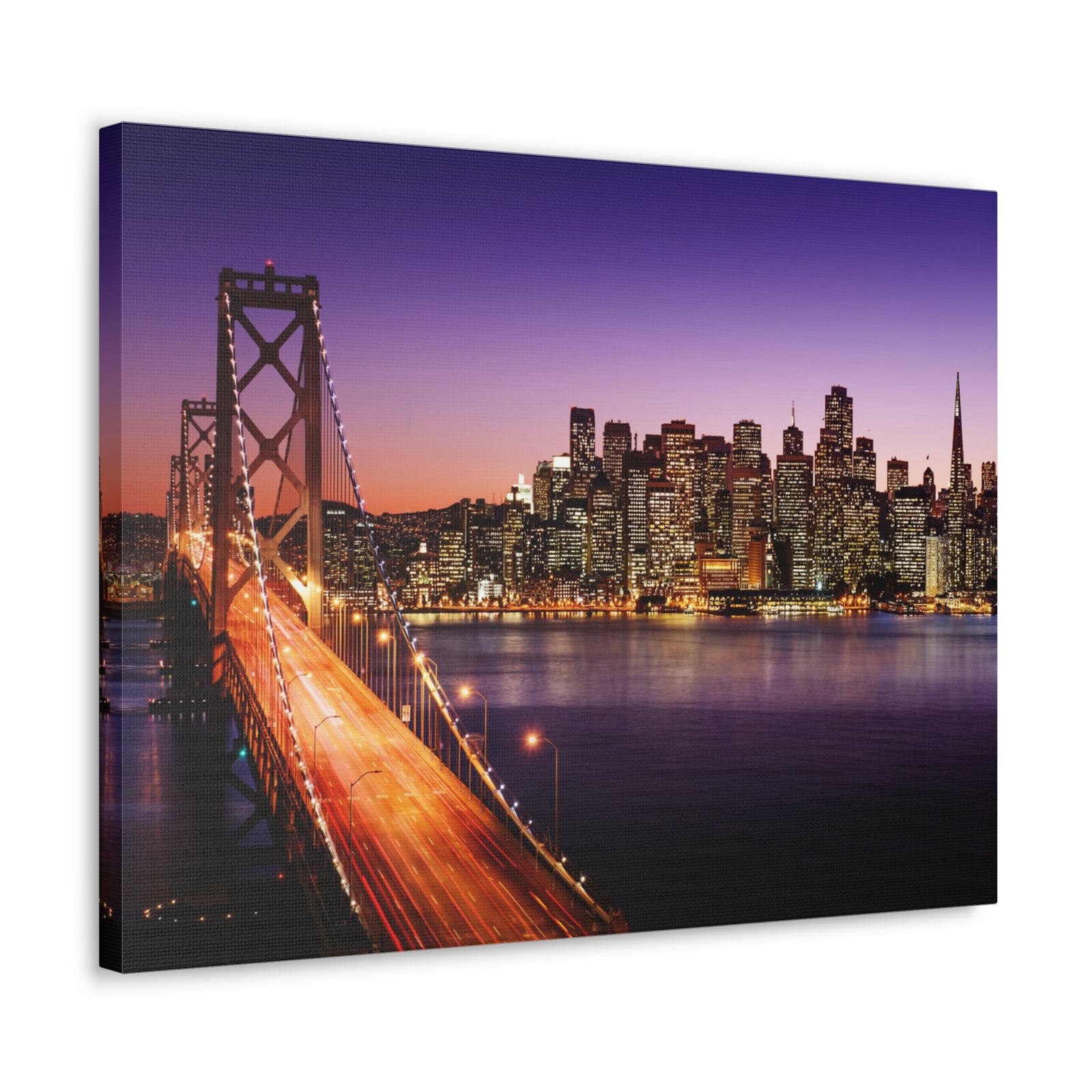 San Francisco Night Skyline Canvas Artwork High-Quality Breathtaking Stunning Cityscape for Home Decor Ready to Hang-Express Your Love Gifts