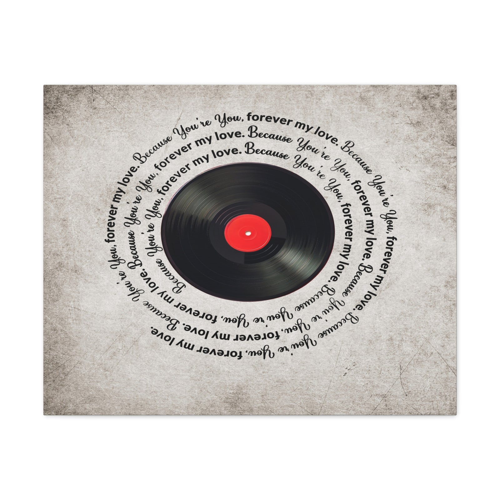 To My Wife Forever My Love Vinyl Record Canvas Wall Art – Perfect Gift for Music Lovers & Soulmates-Express Your Love Gifts