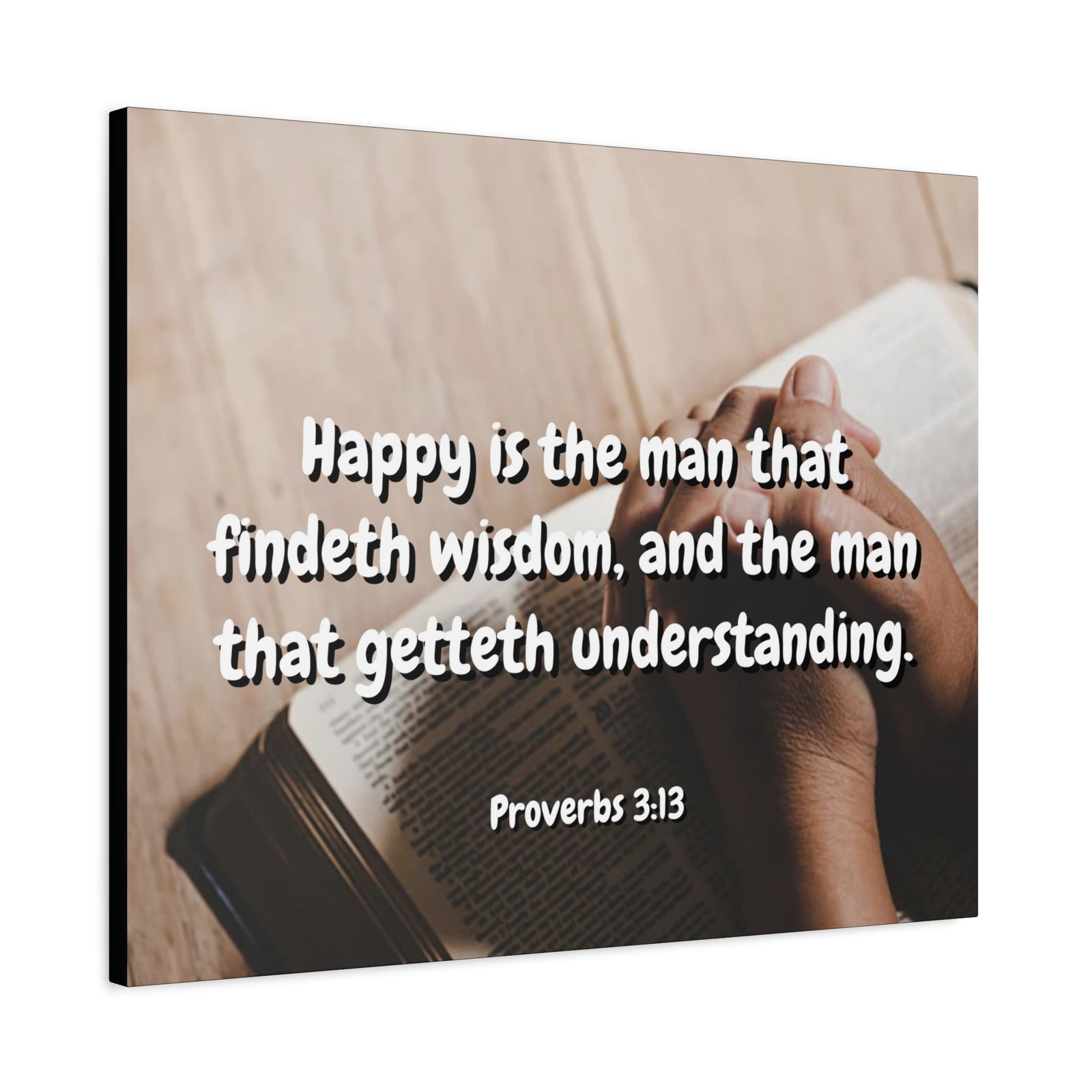 Scripture Walls Findeth Wisdom Proverbs 3:13 Bible Verse Canvas Christian Wall Art Ready to Hang-Express Your Love Gifts